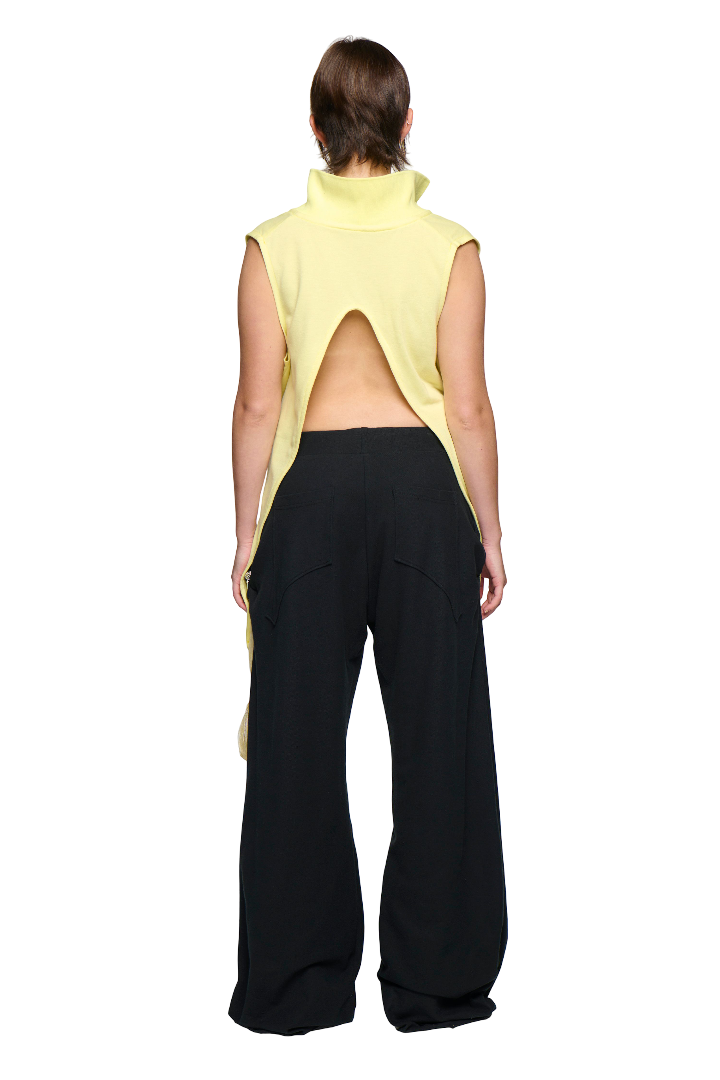 Pique frank pant - black