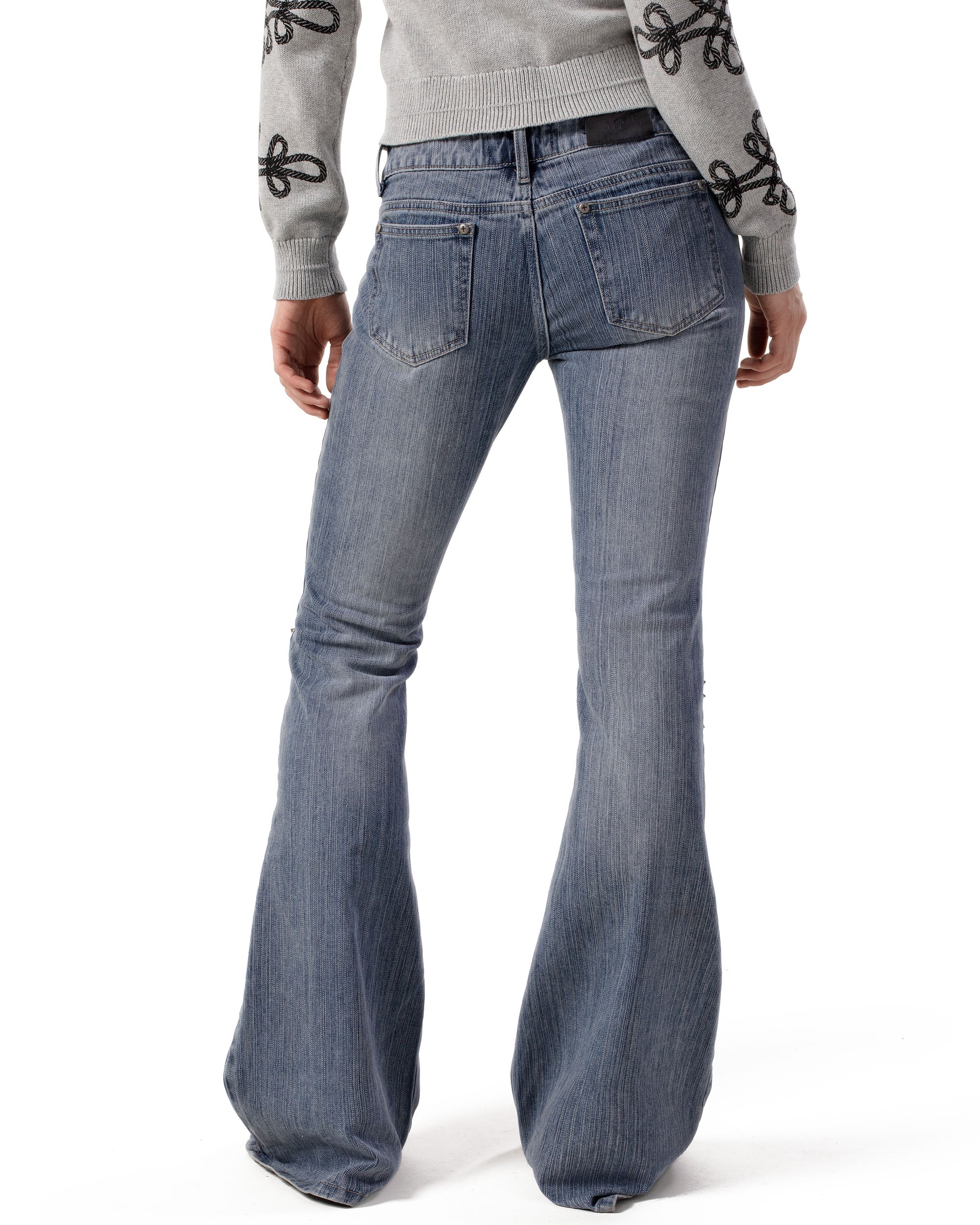 Spike flared denim