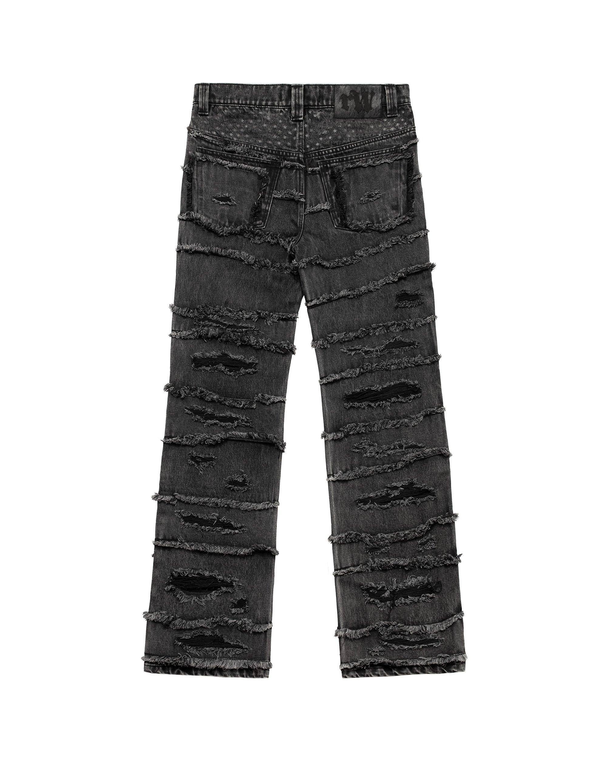 Washed flag jeans