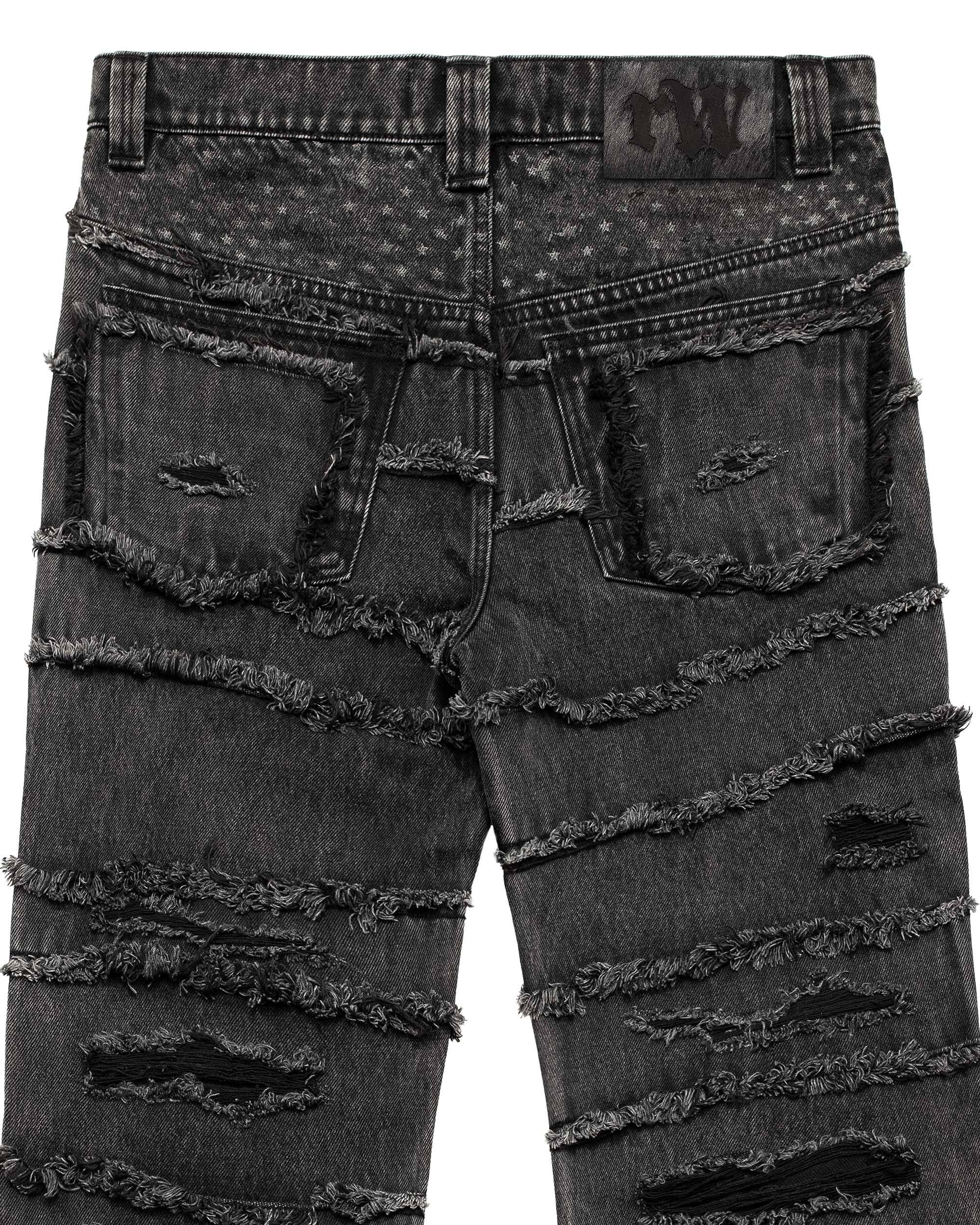 Washed flag jeans