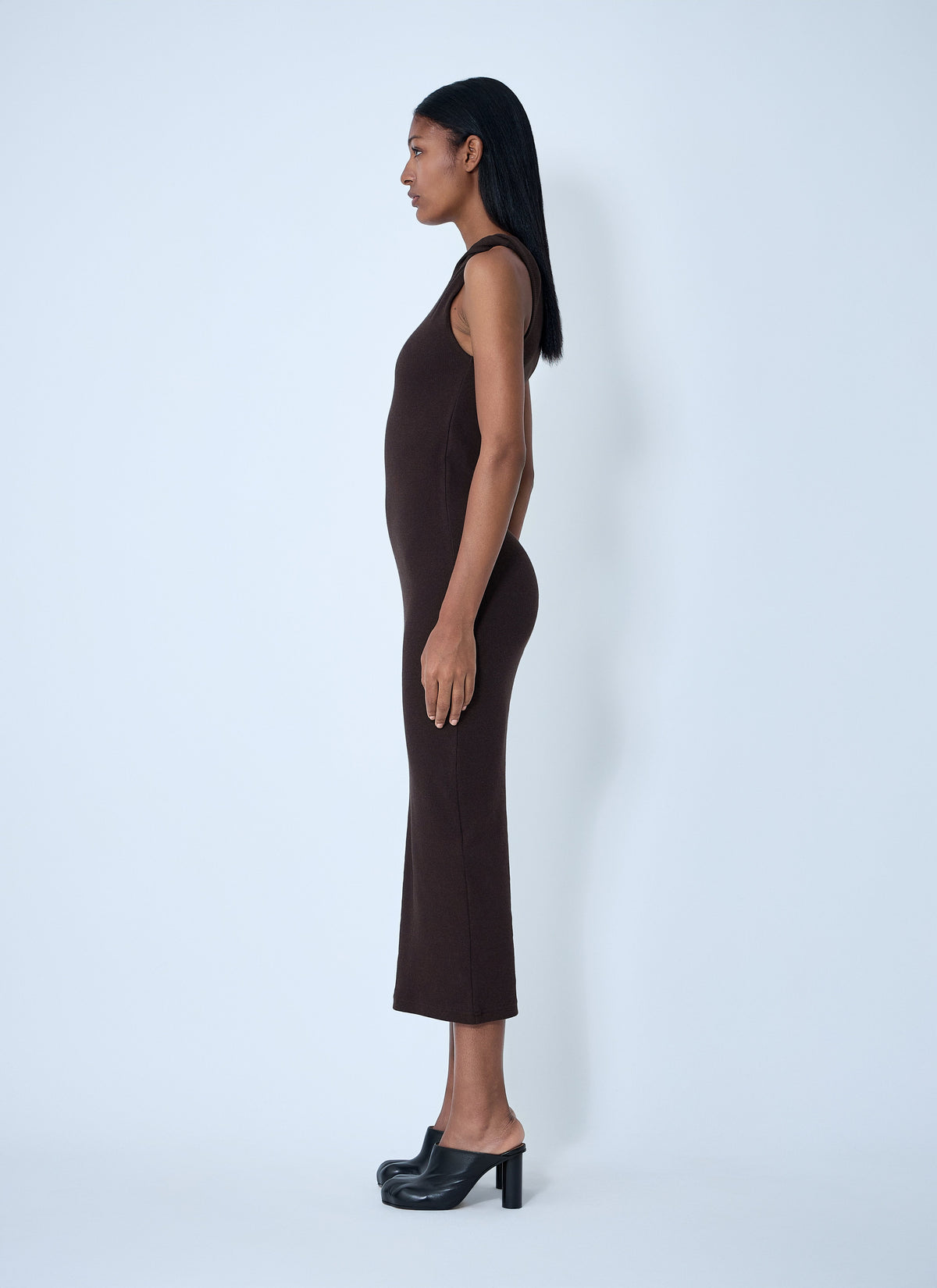 Logo motif rib dress