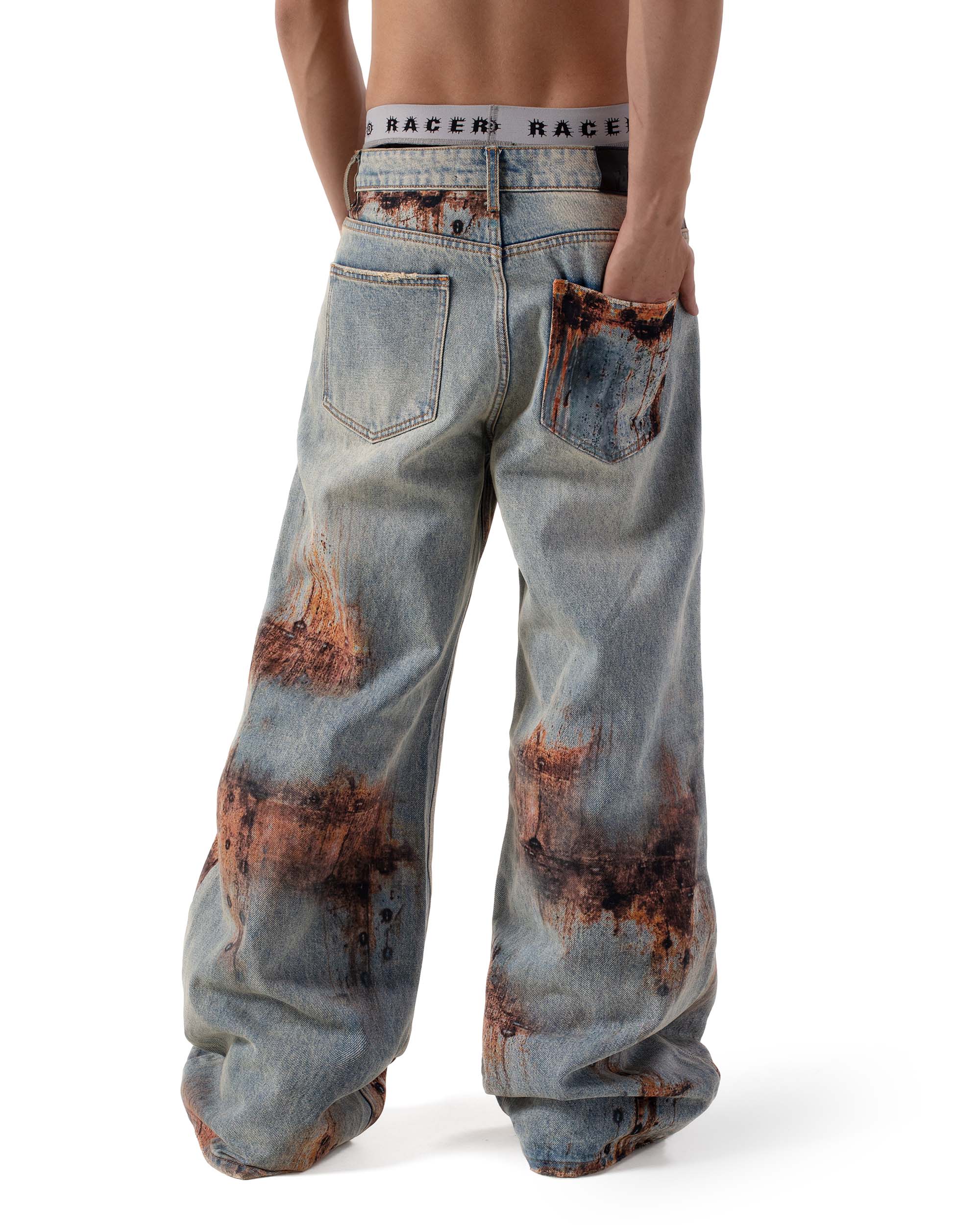 Blue rust denim