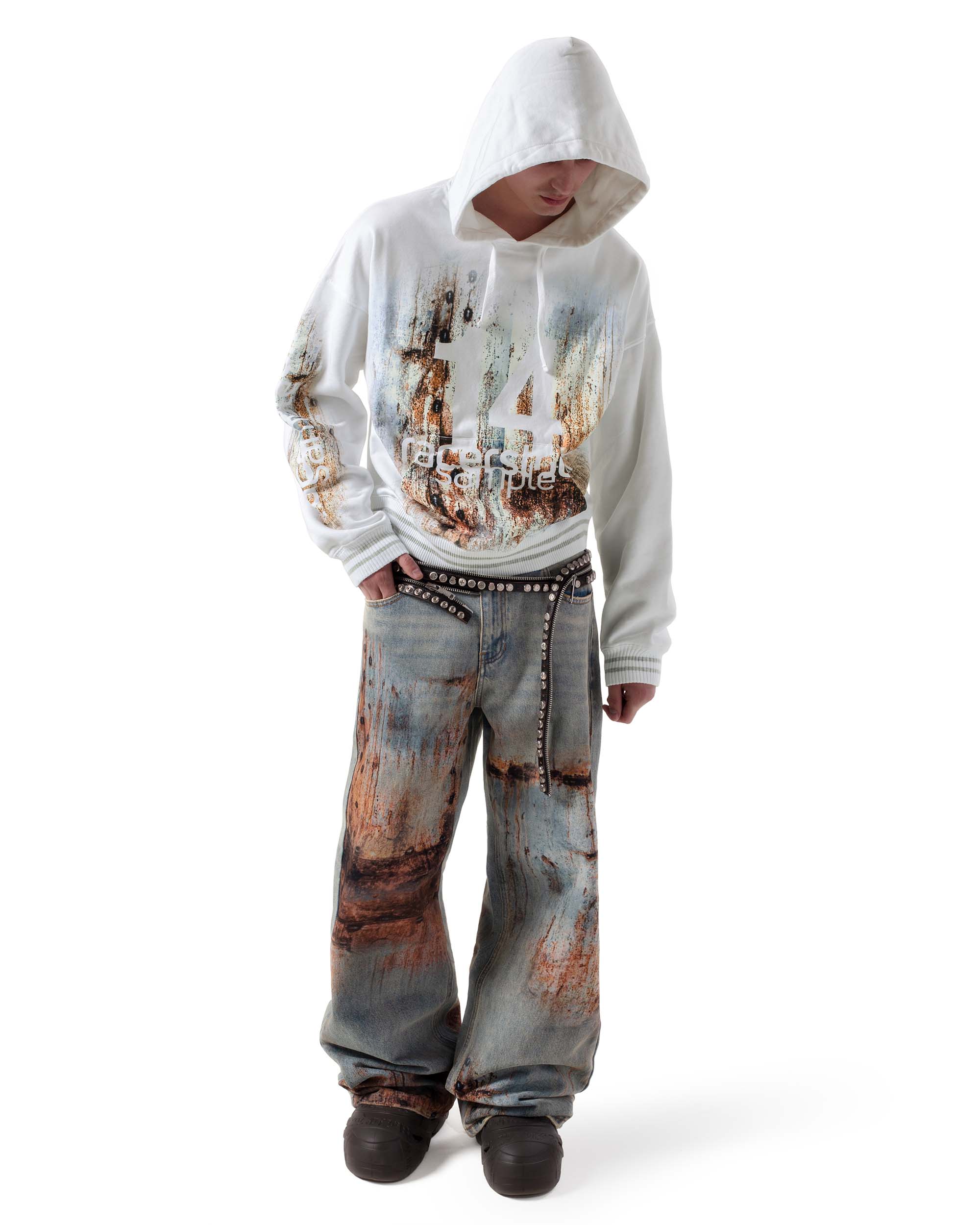 White rust hoodie