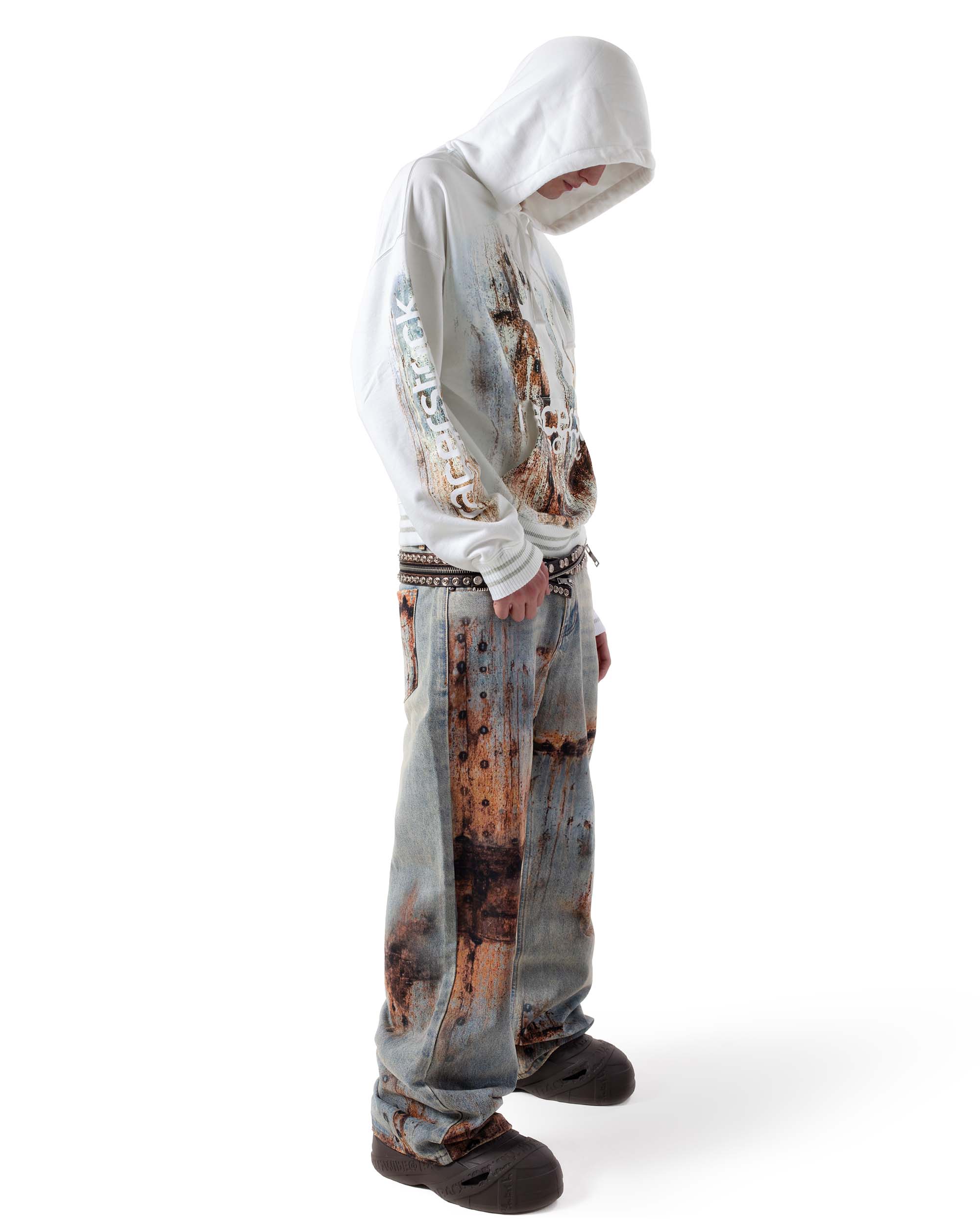 White rust hoodie