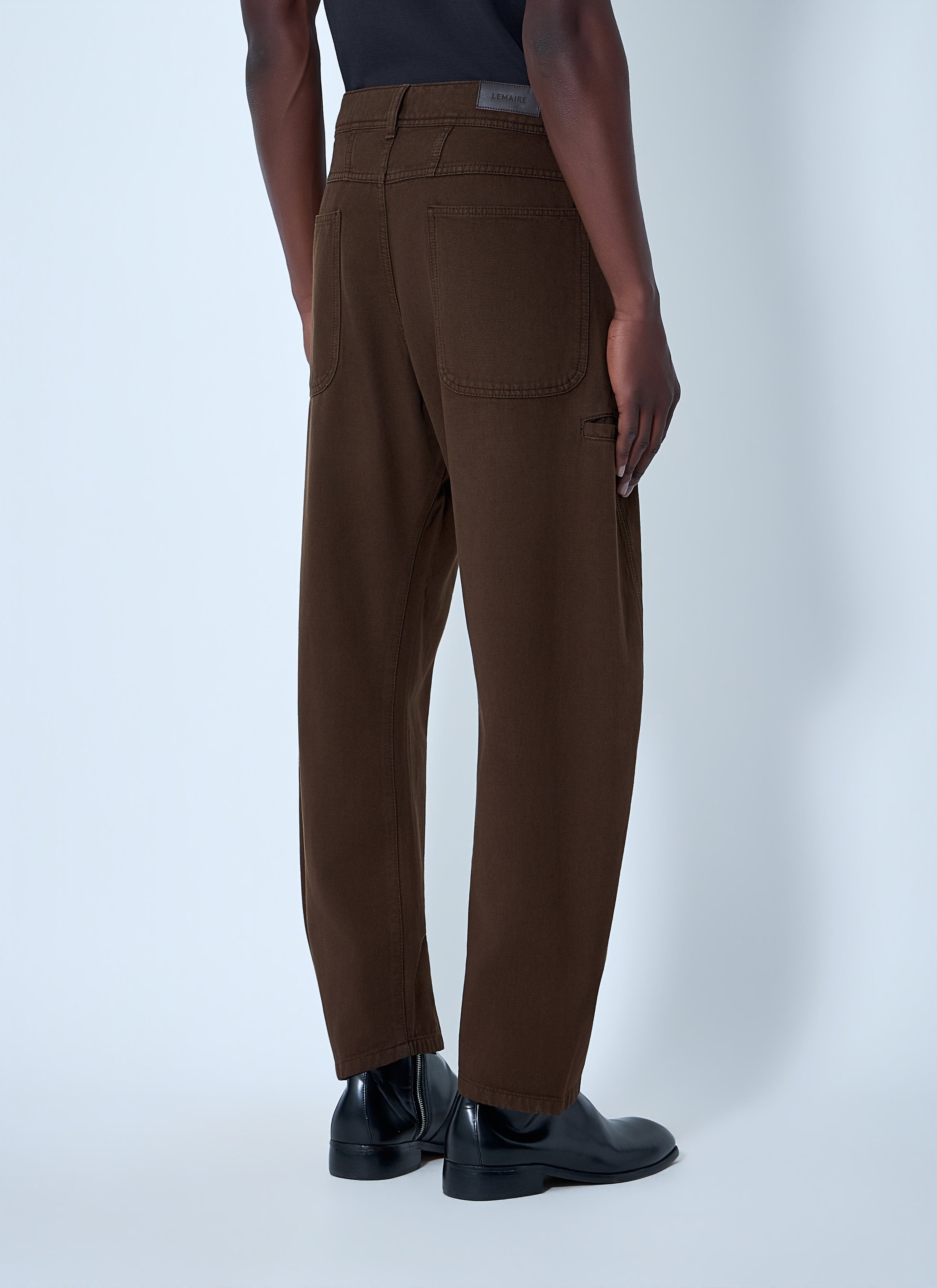 Wide-leg denim trousers