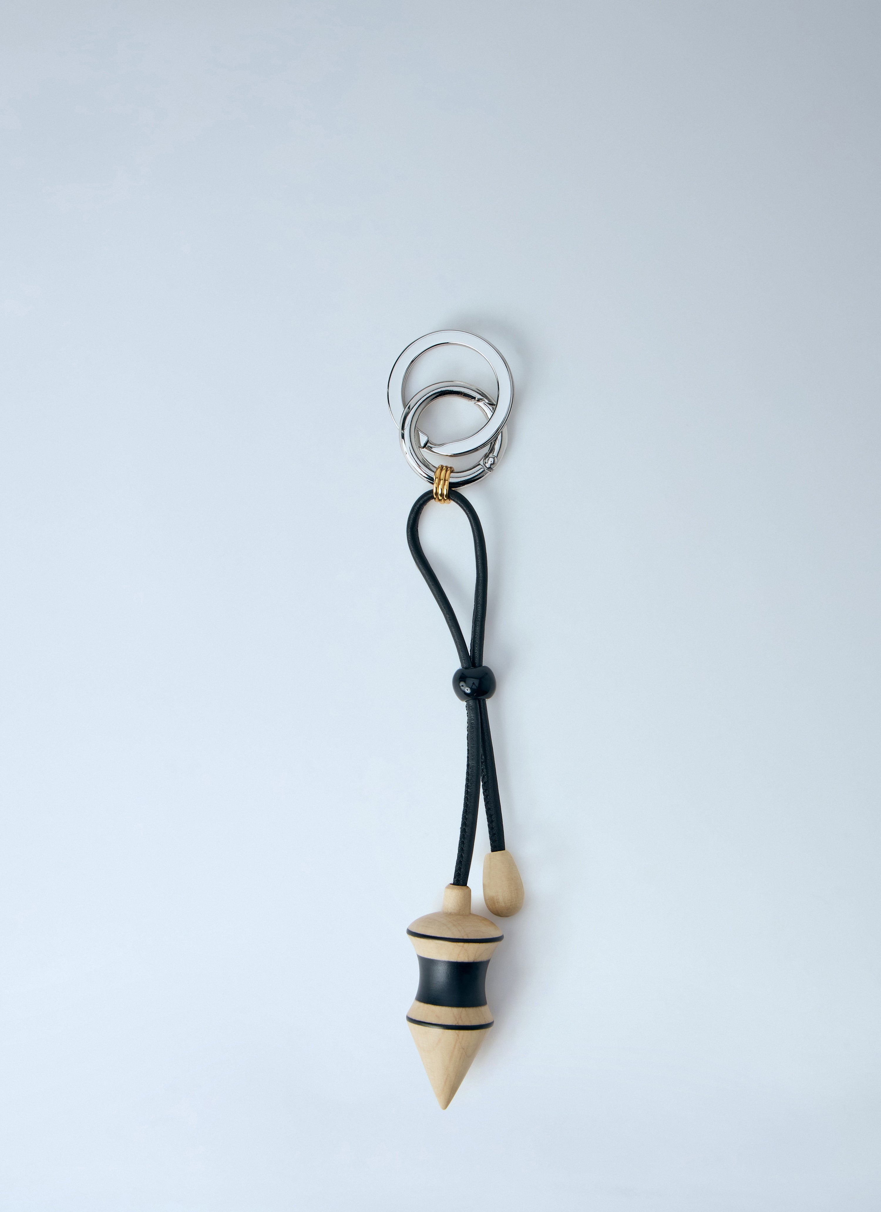Black stripes pendulum bag charm