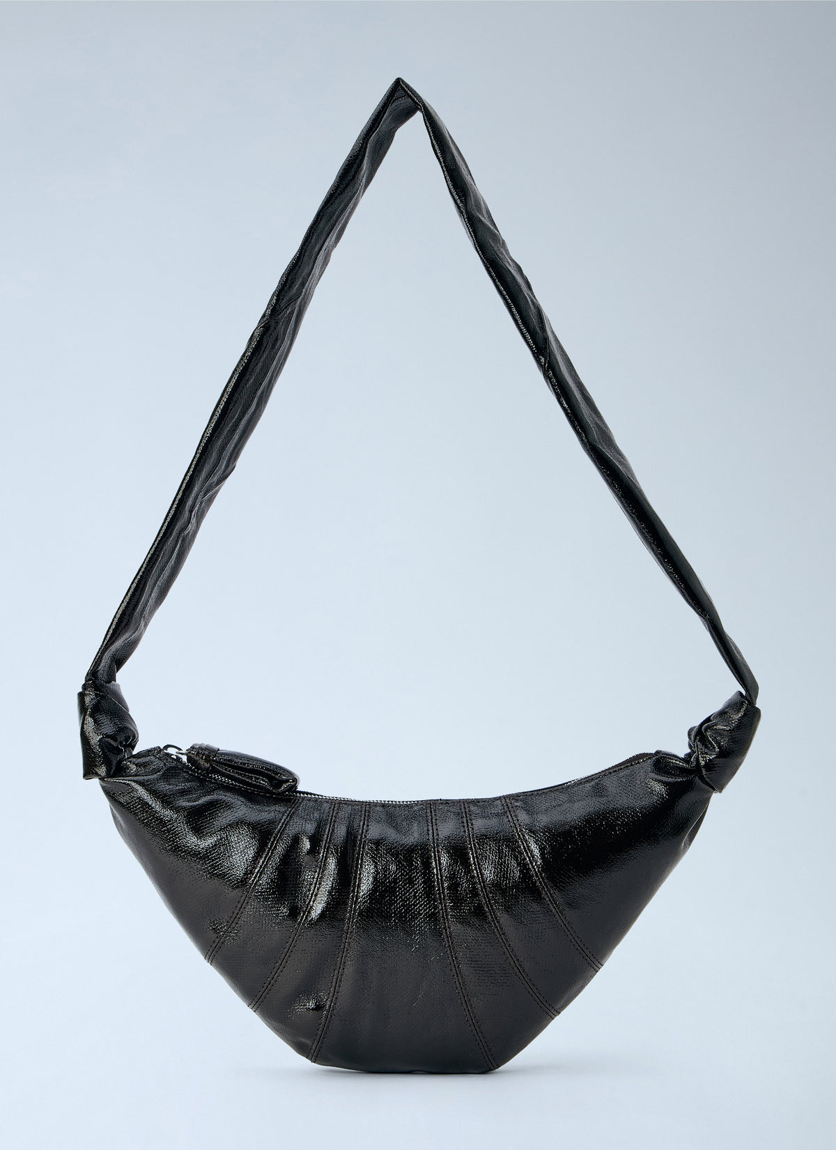 Medium croissant bag in coated cotton