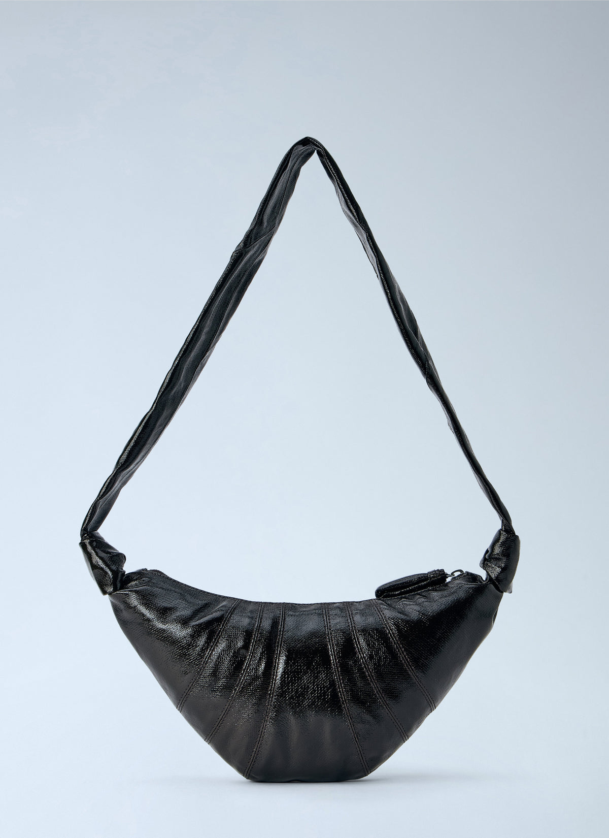 Small croissant bag in coated cotton