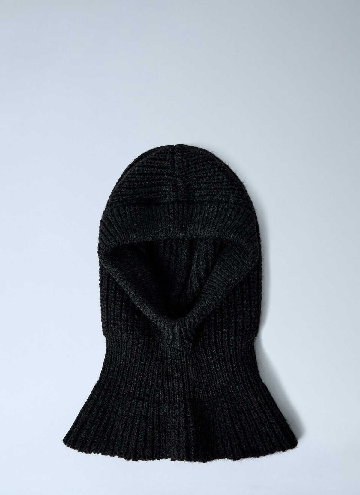 Knitted wool-blend hood
