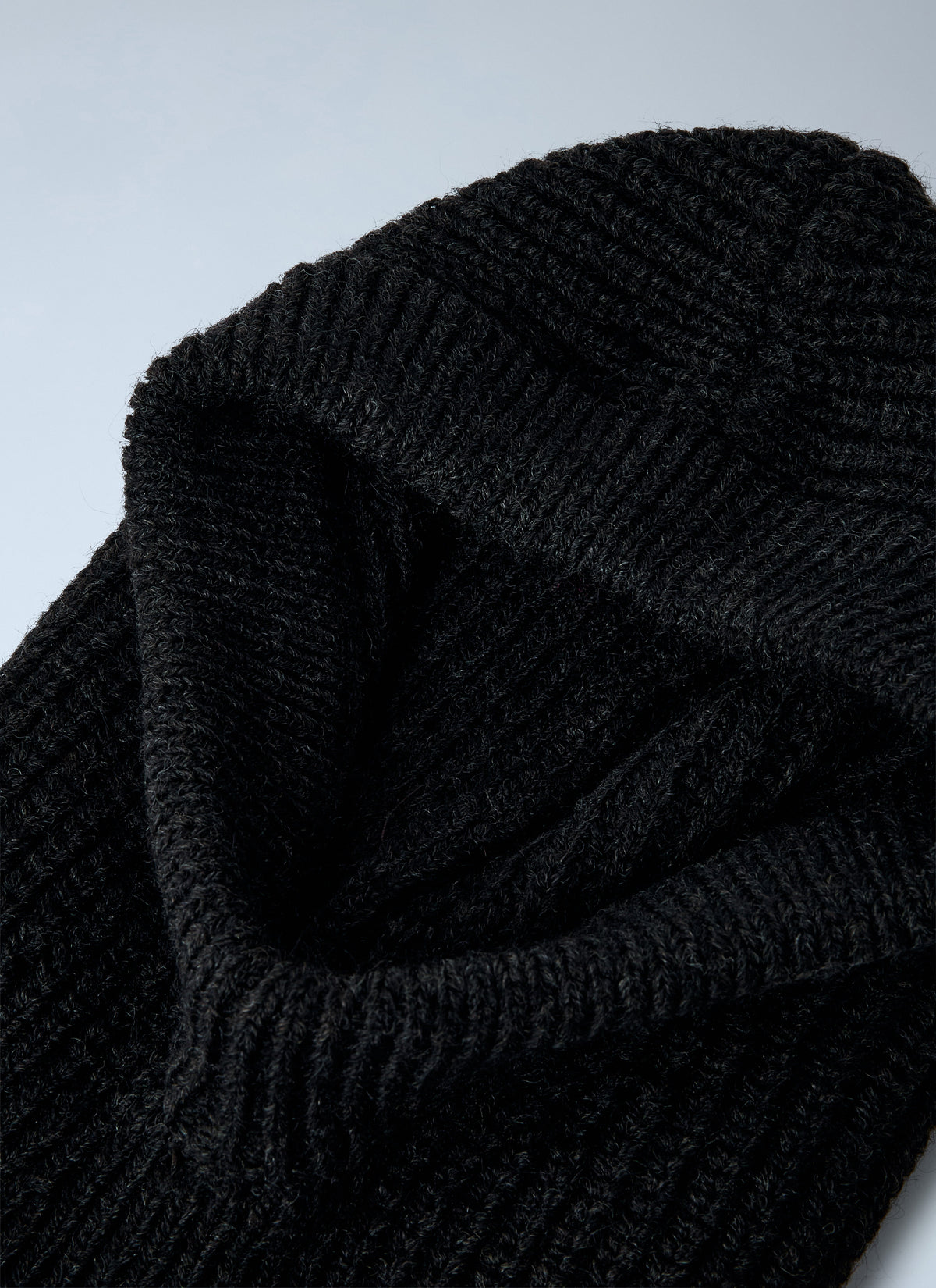 Knitted wool-blend hood