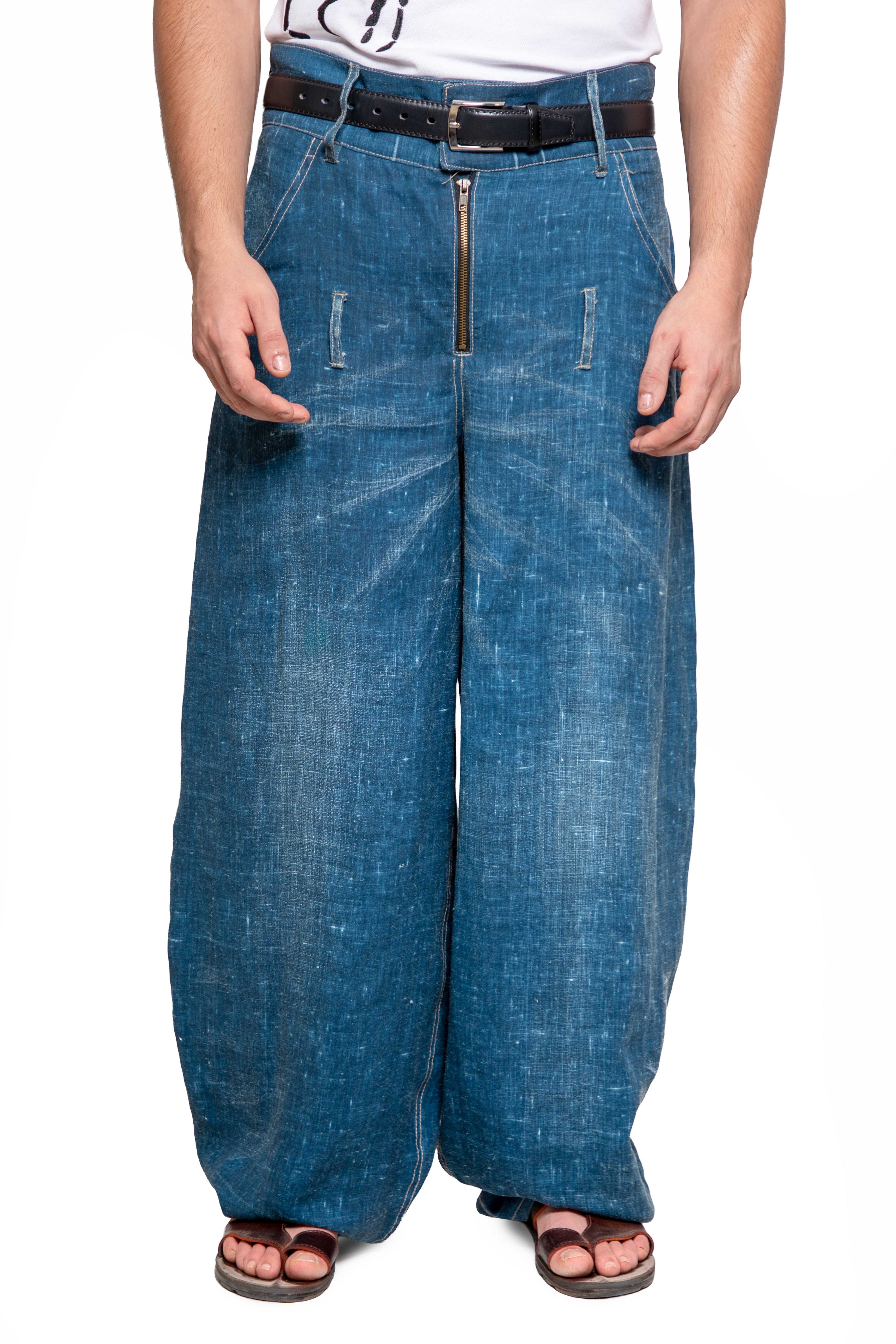 Ronaldo denim linen inspection trousers