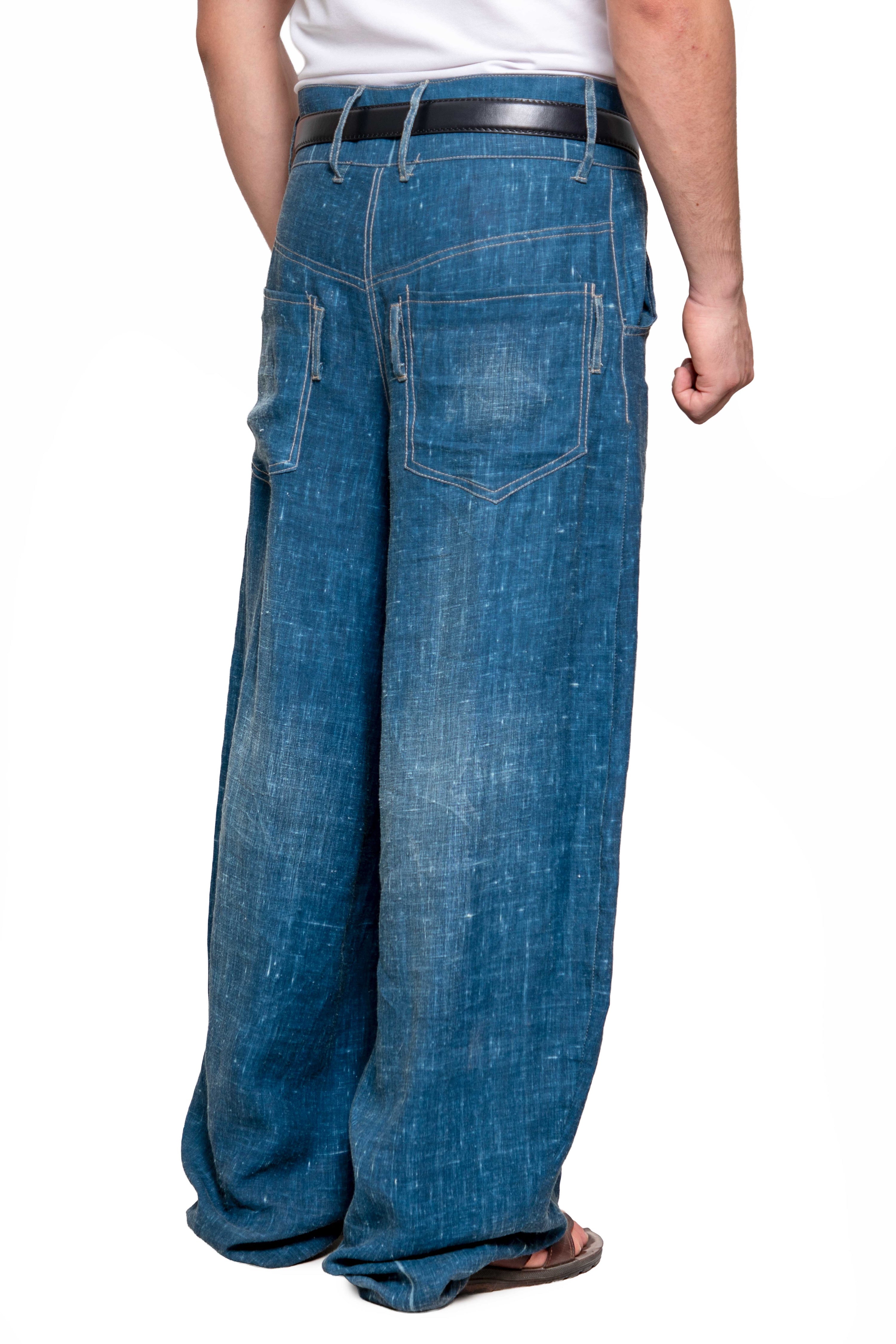 Ronaldo denim linen inspection trousers