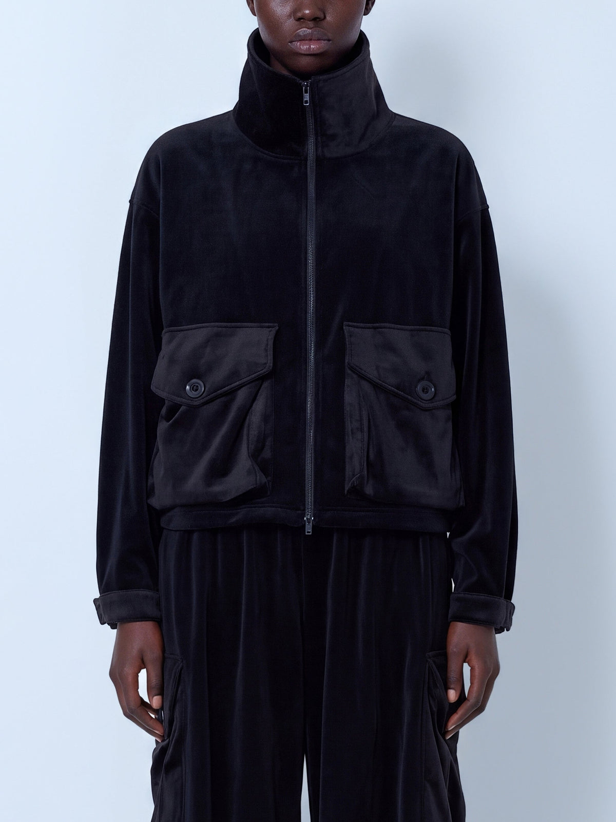 Velvet corduroy utility blouson