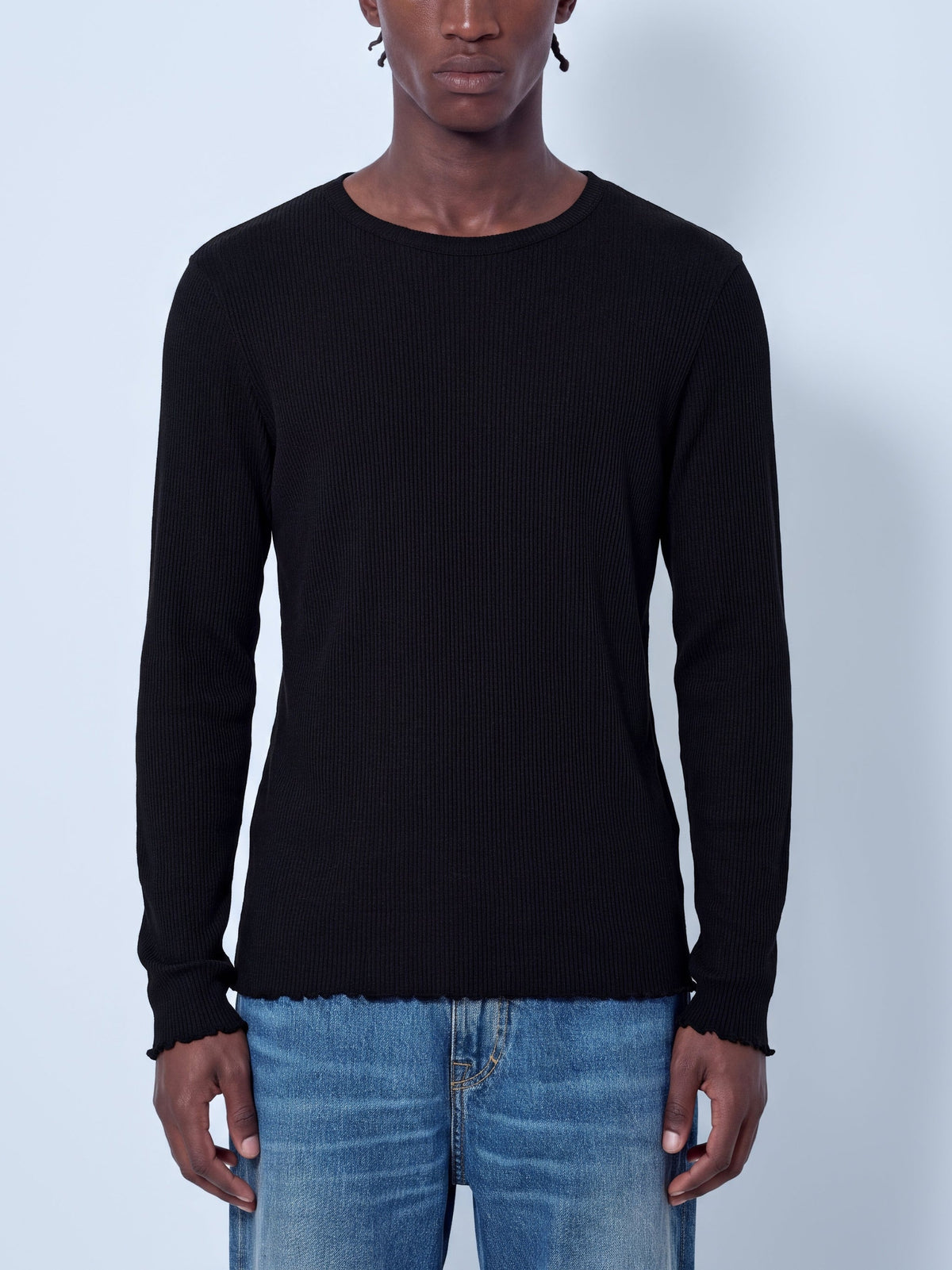 Elongated longsleeve top