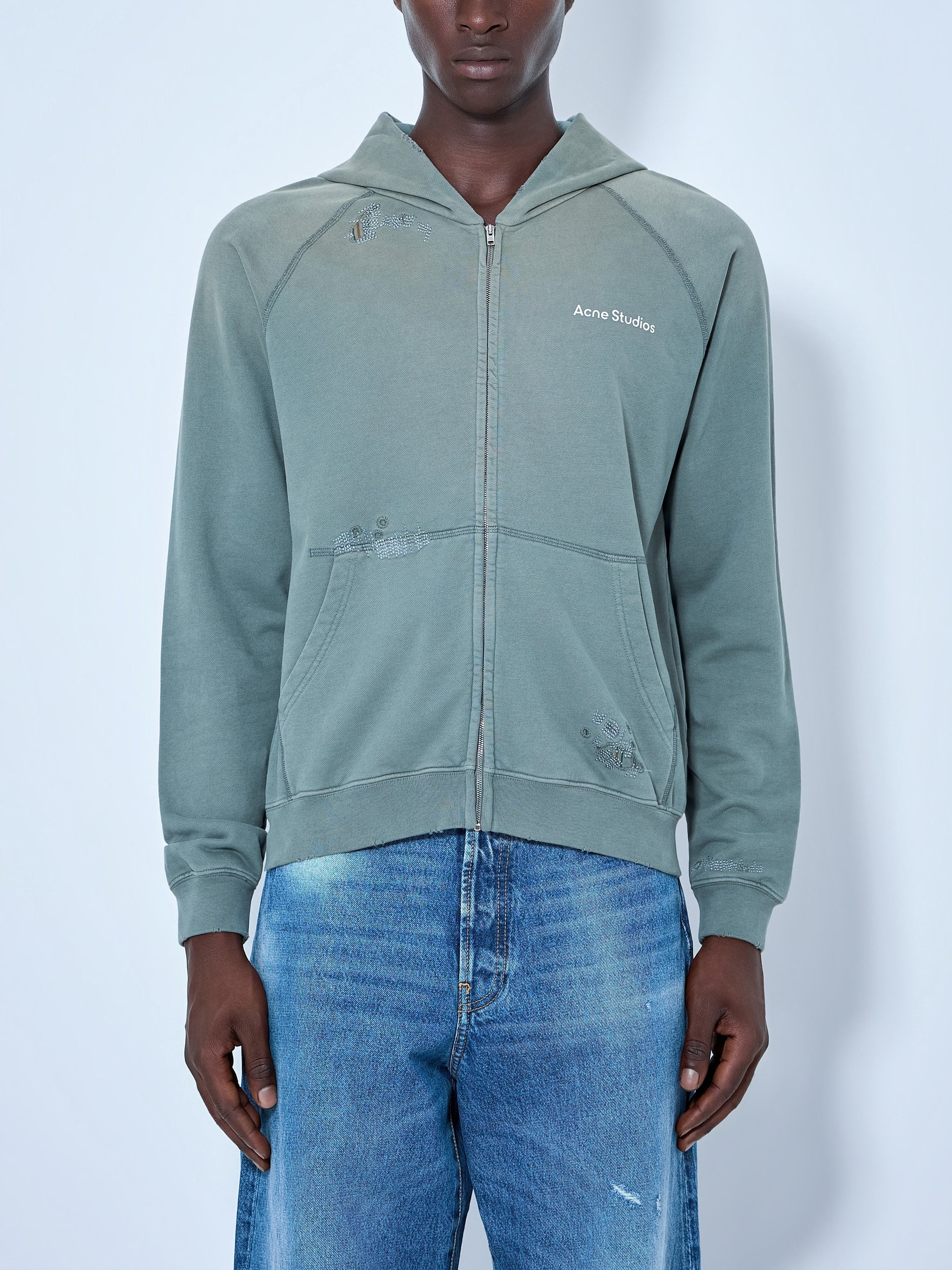 Mended fleece hoodie