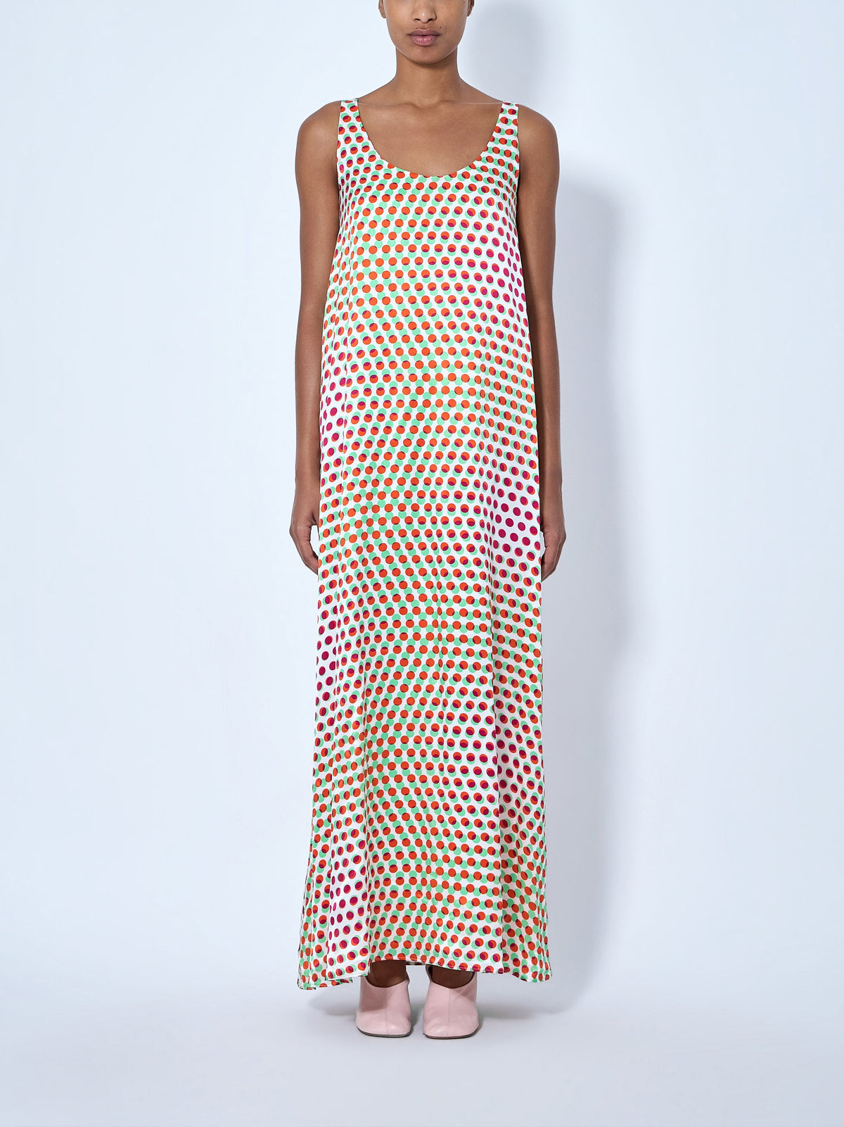 Draz polka-dot silk maxi dress
