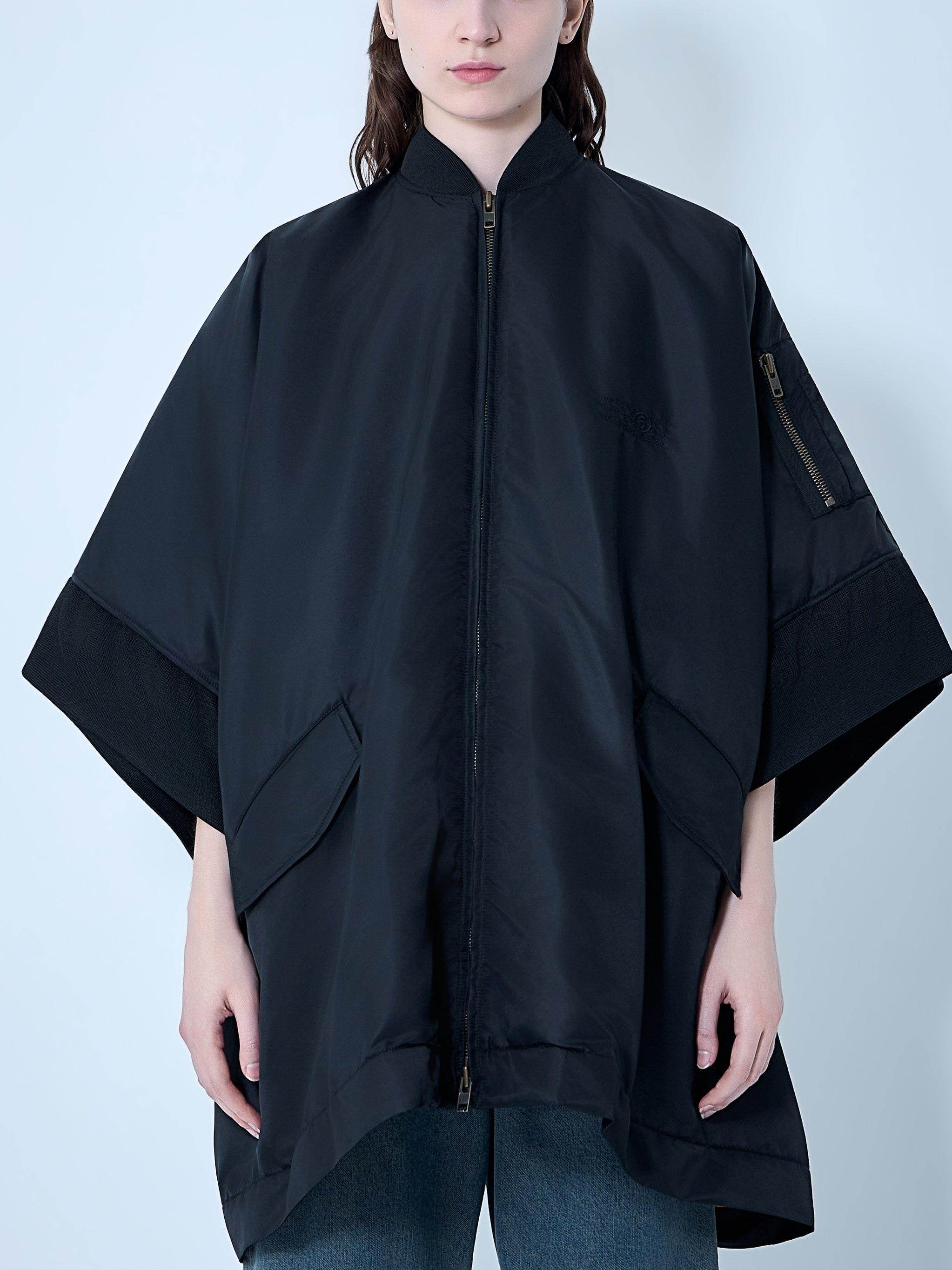 Zip-front poncho