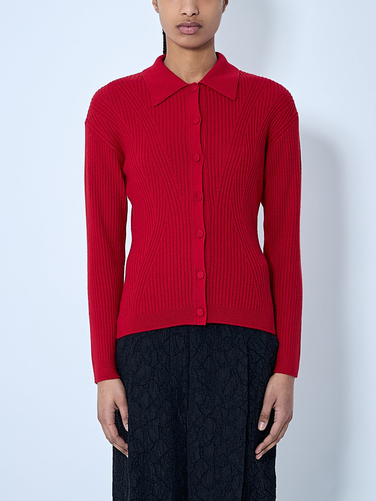Rib cardigan