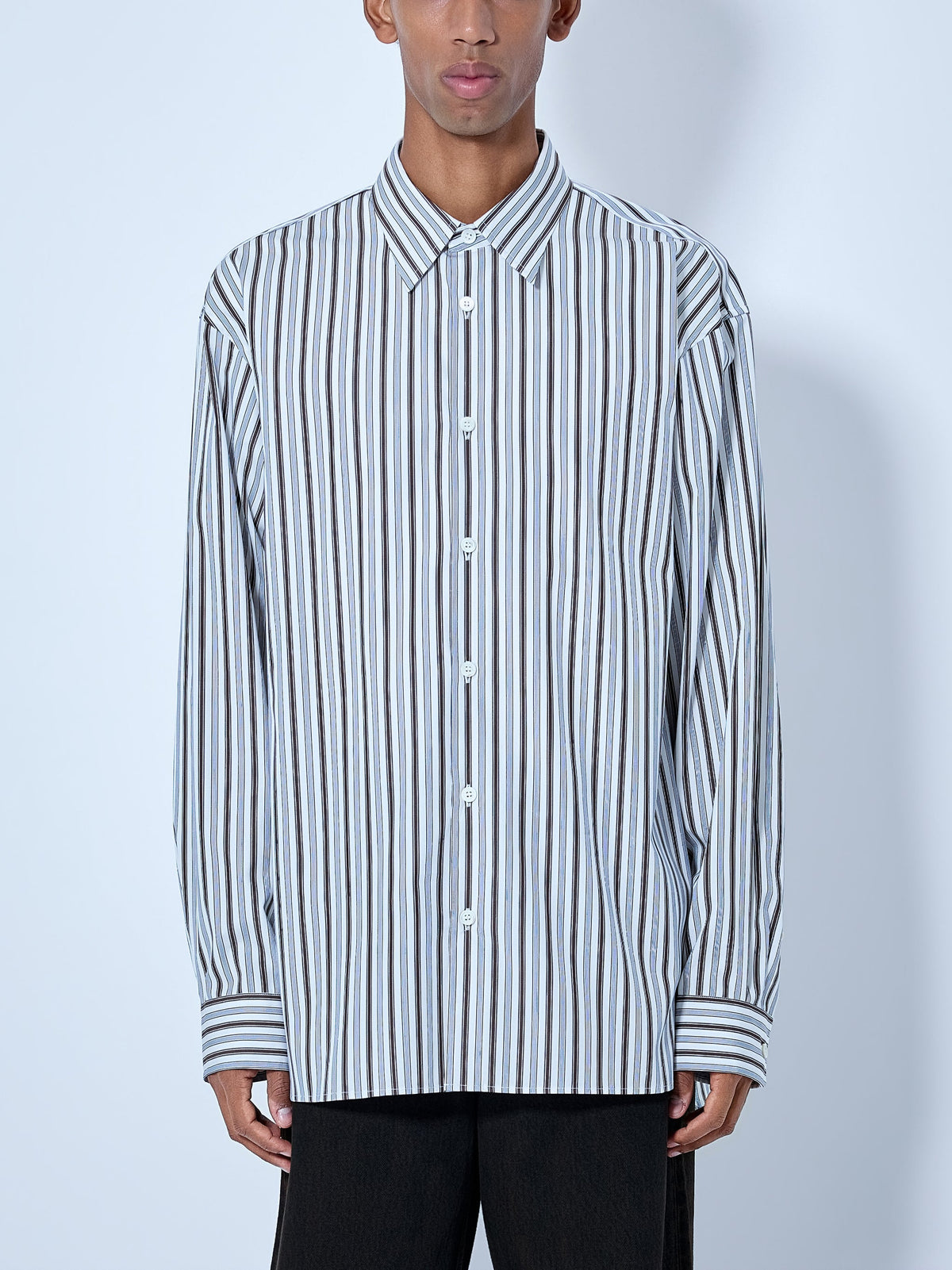 Croom stripe cotton poplin shirt