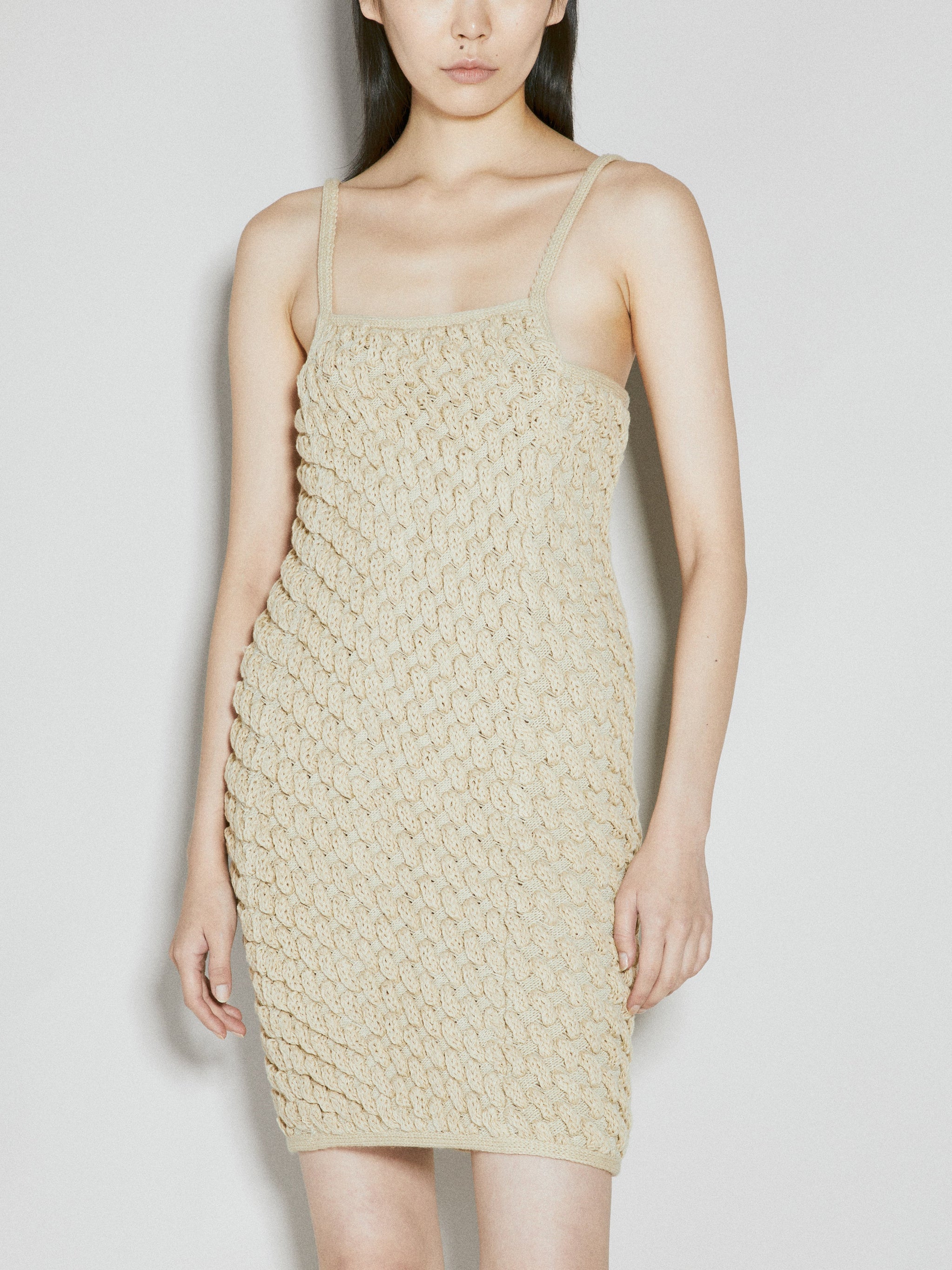 Sleeveless cereal knit dress