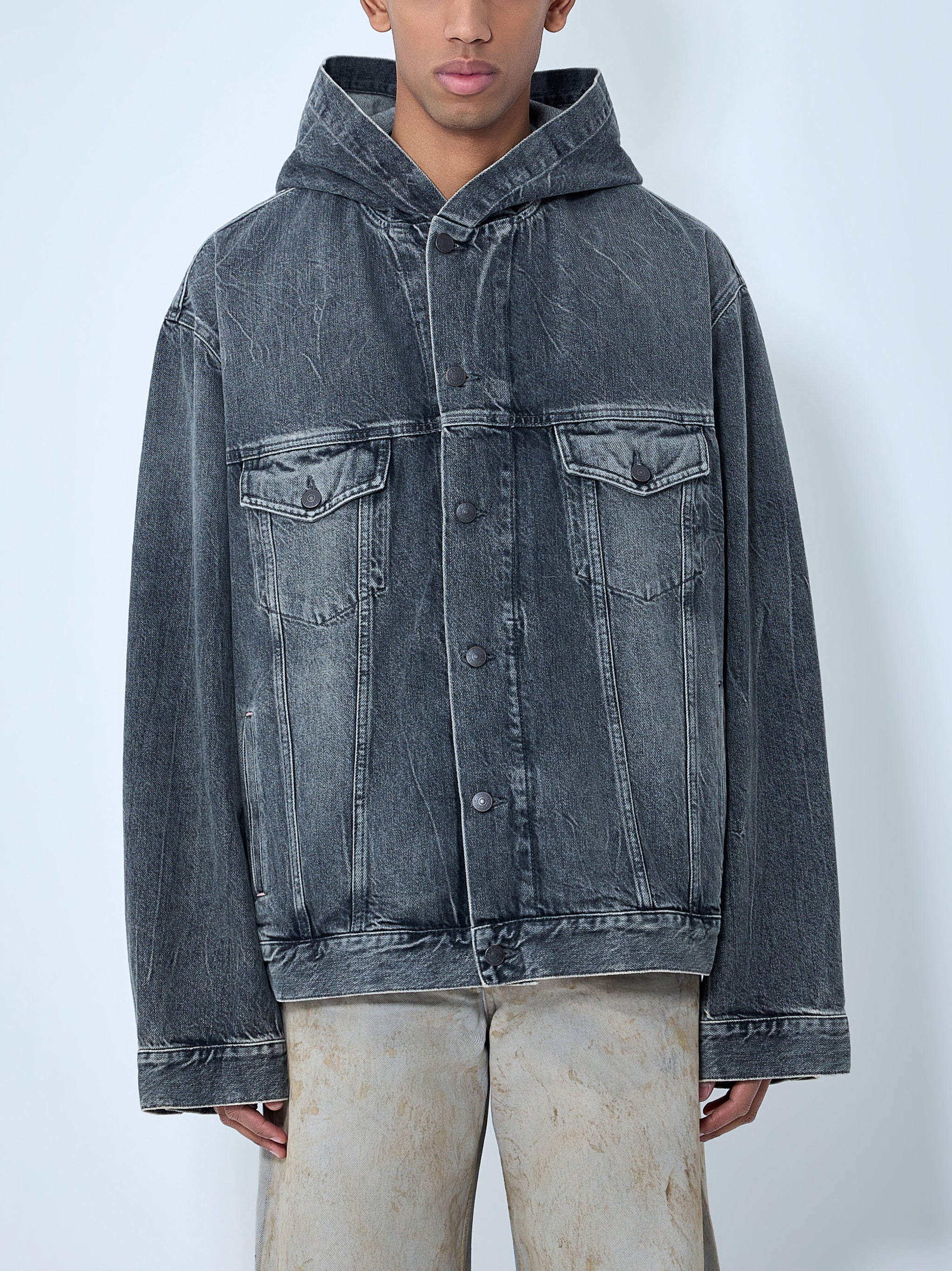 Hooded denim jacket