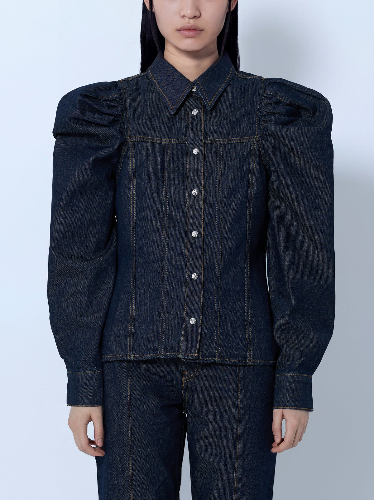 Slub denim shirt