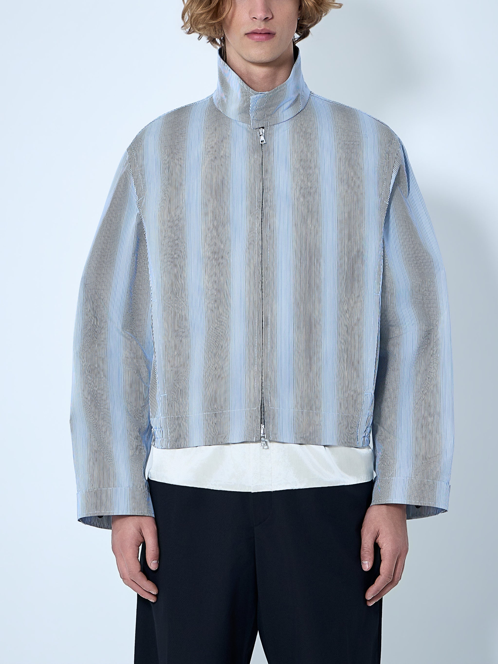 Striped zip-up jacket