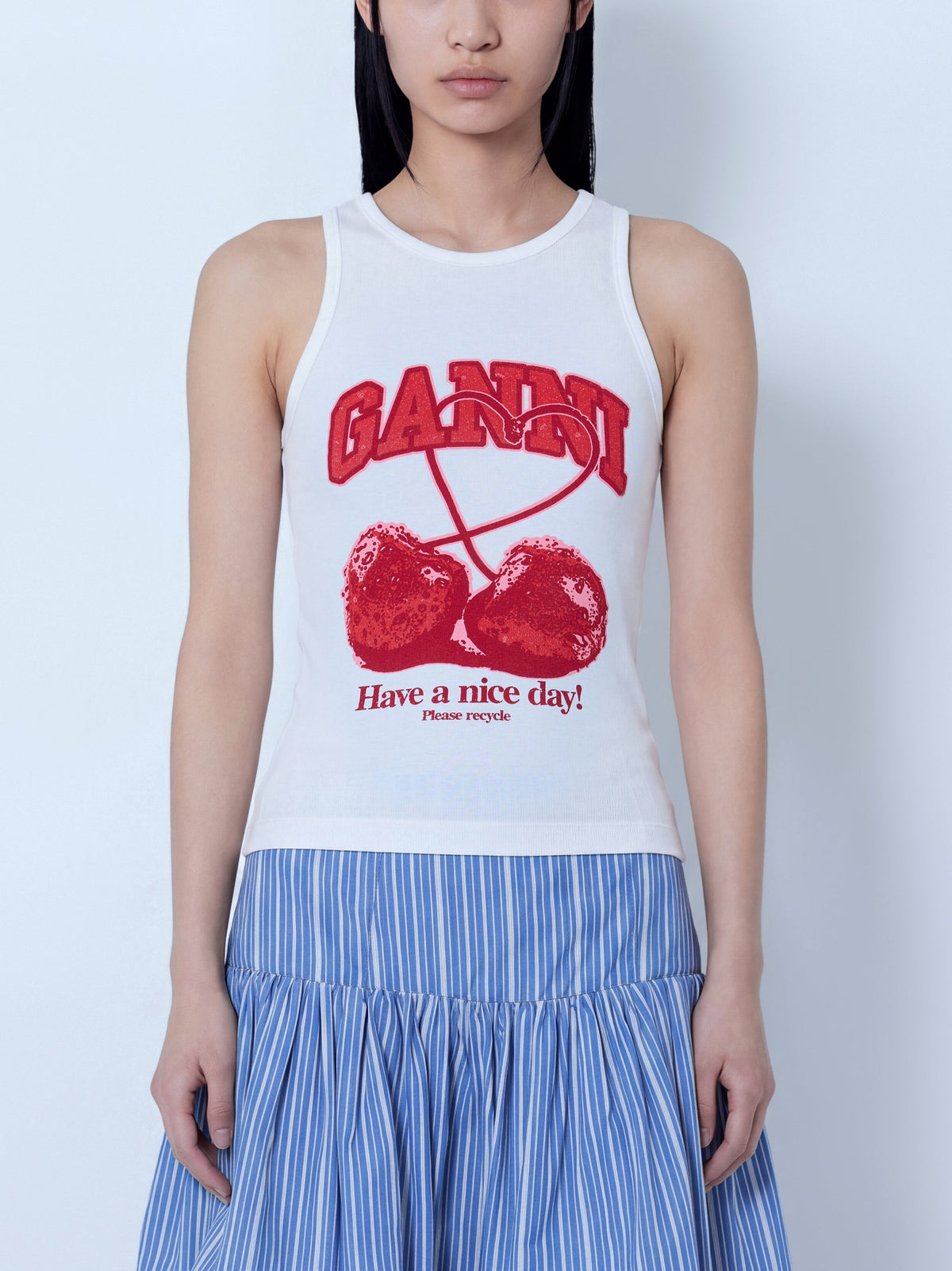Compact rib jersey tank top