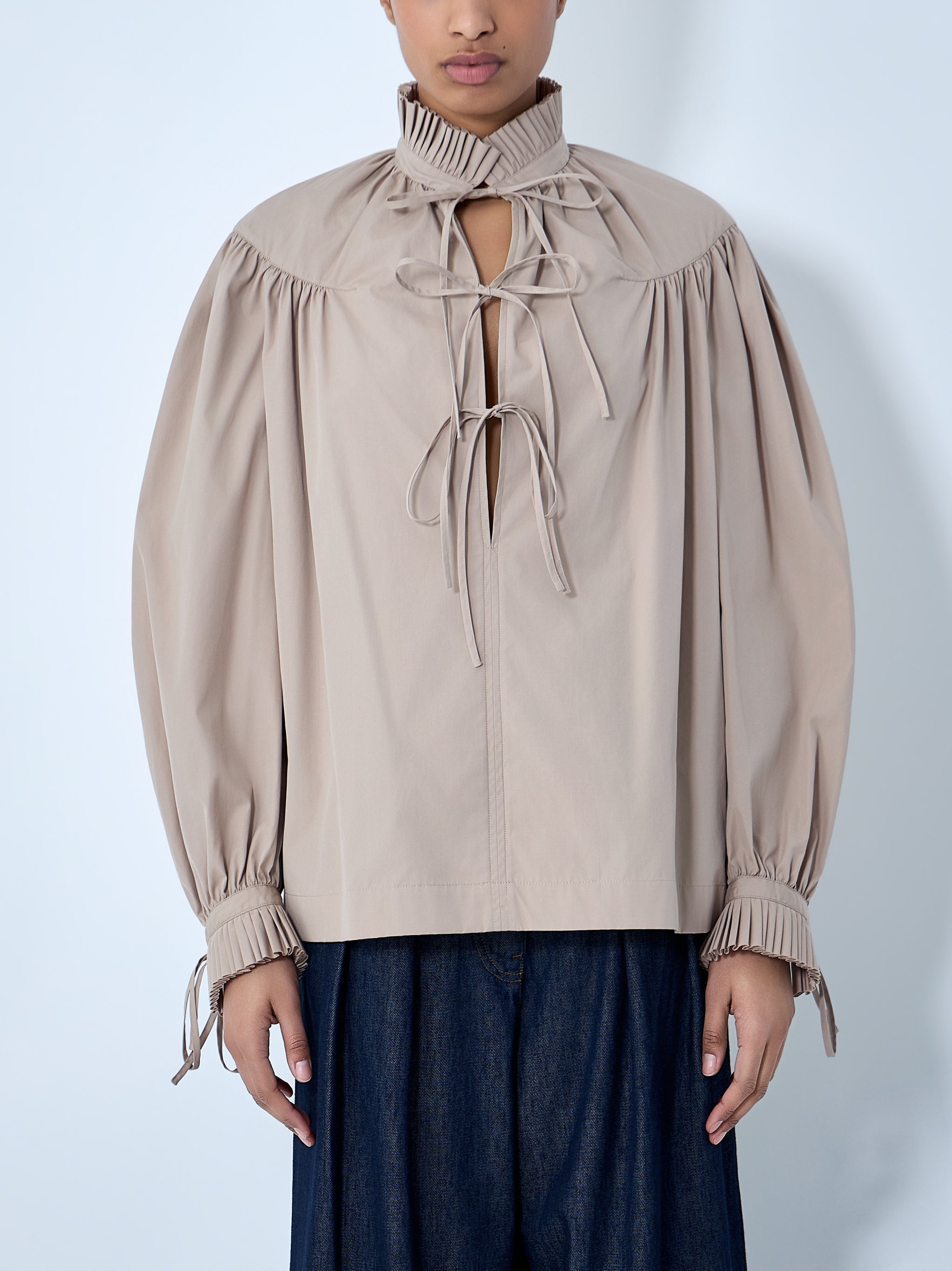 Gathered neck blouse