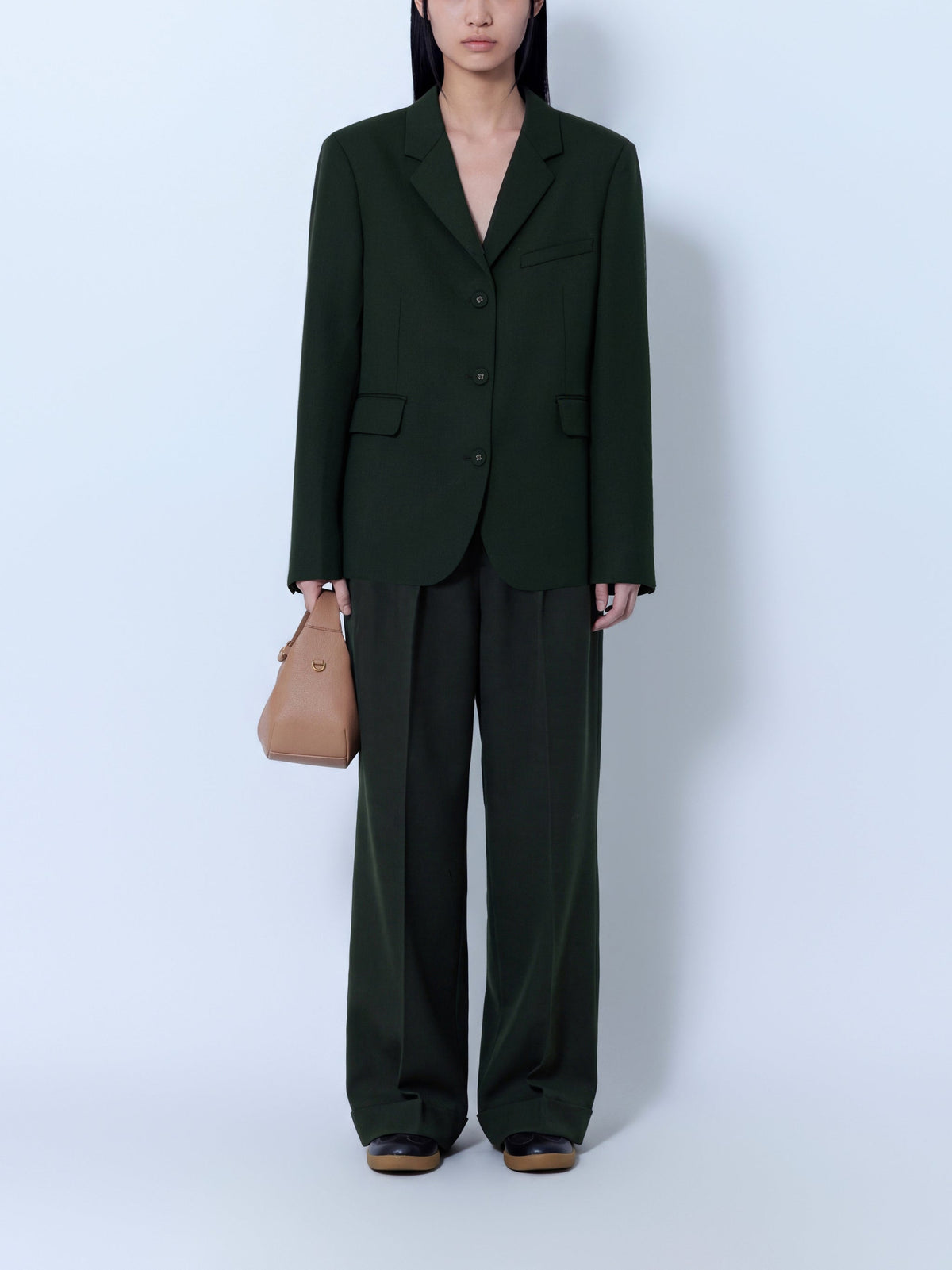 Single wool twill blazer