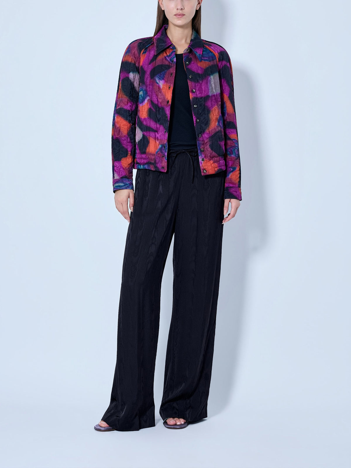 Puvis wide-leg satin pants
