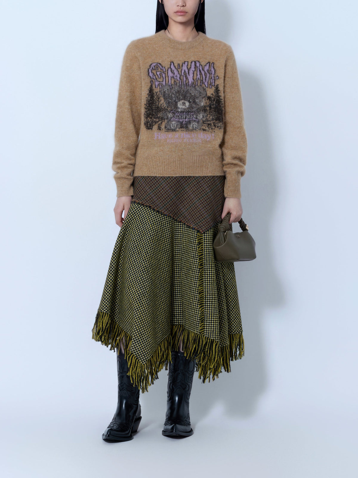 Brushed alpaca teddy sweater