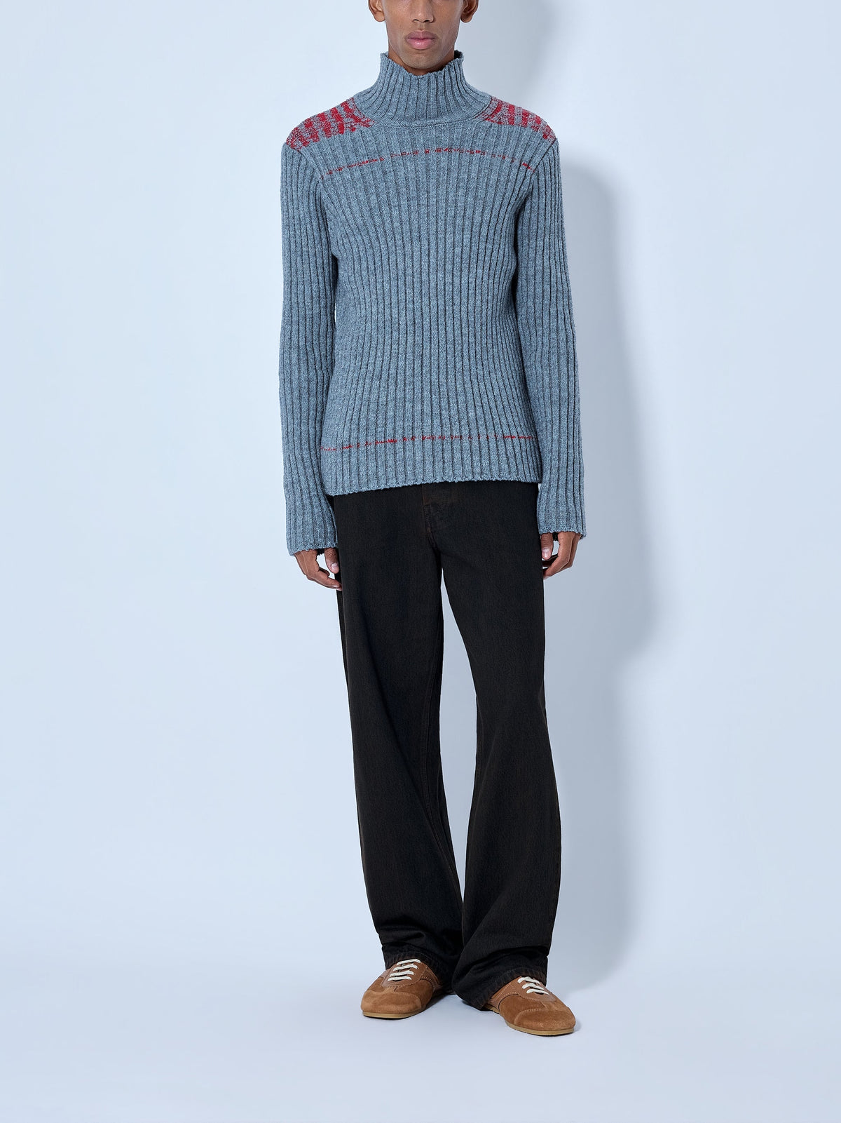 Ribbed turtleneck sweater