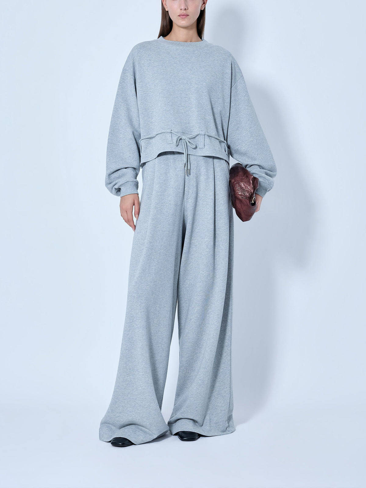 Wide-leg drawstring trousers