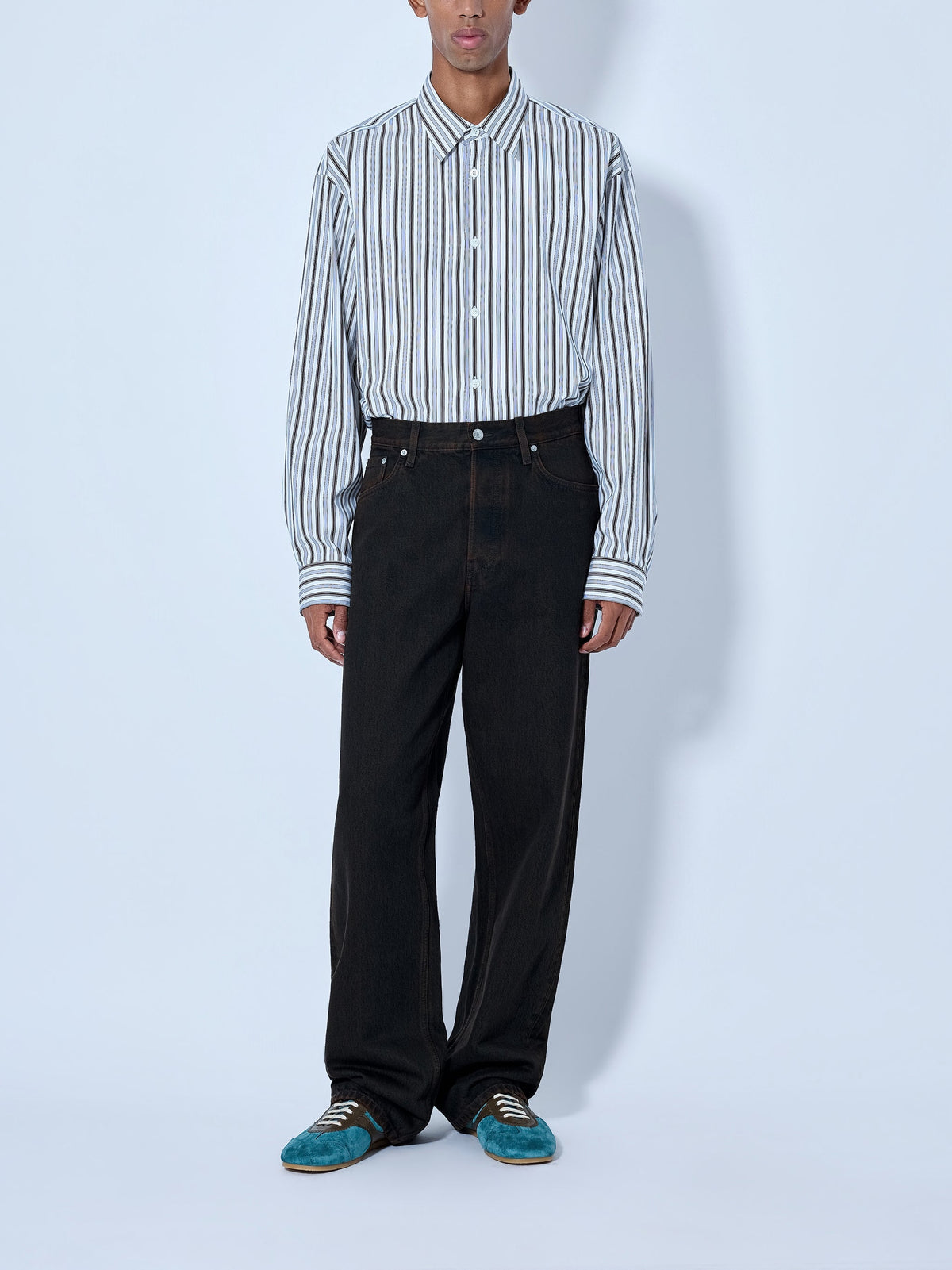 Croom stripe cotton poplin shirt