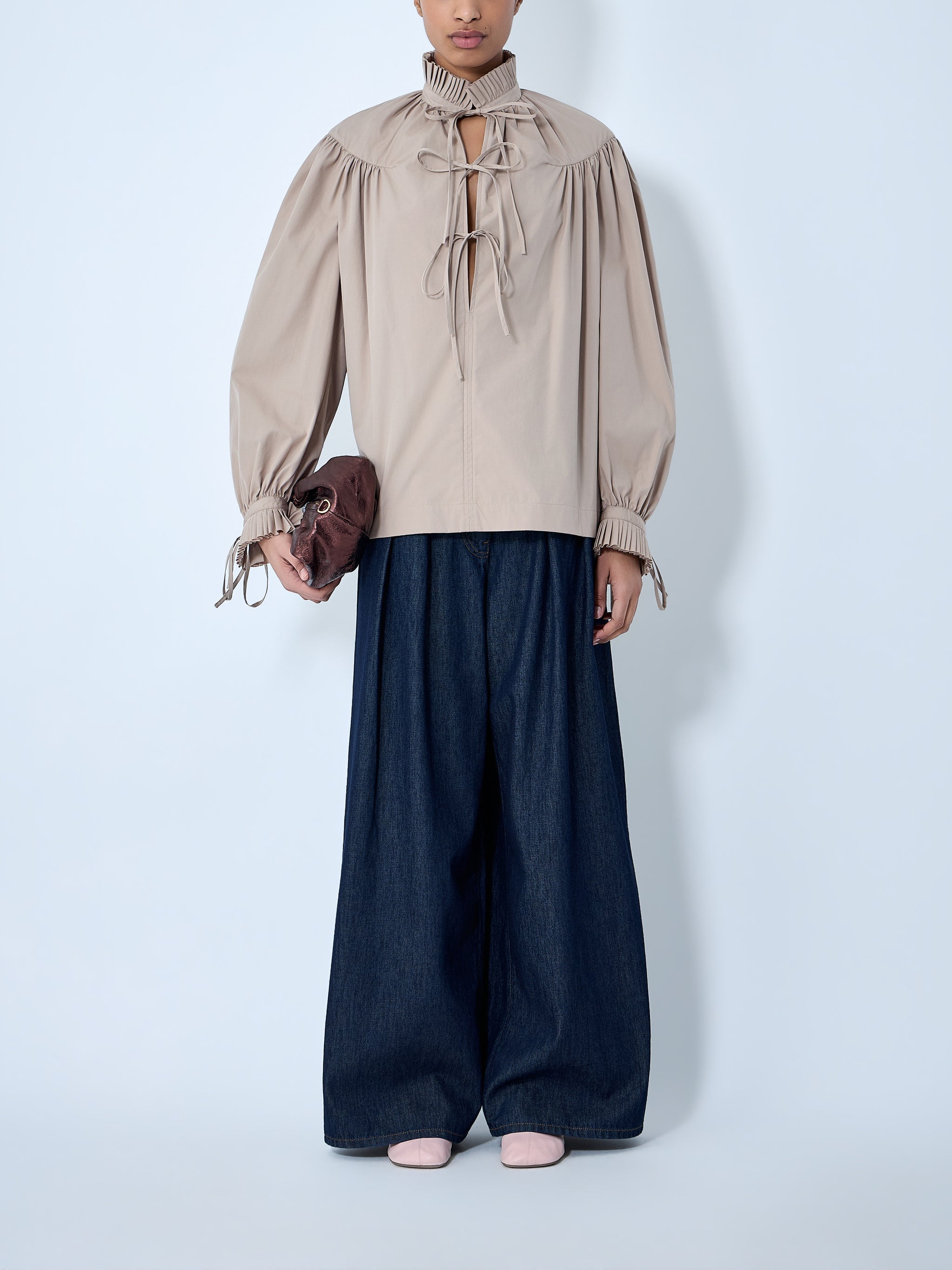 Gathered neck blouse