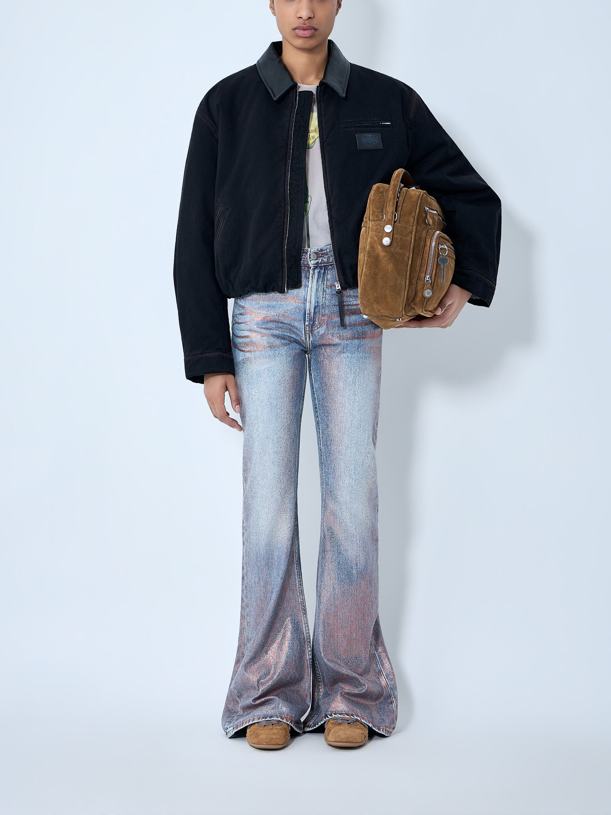 Fitted glitter jeans