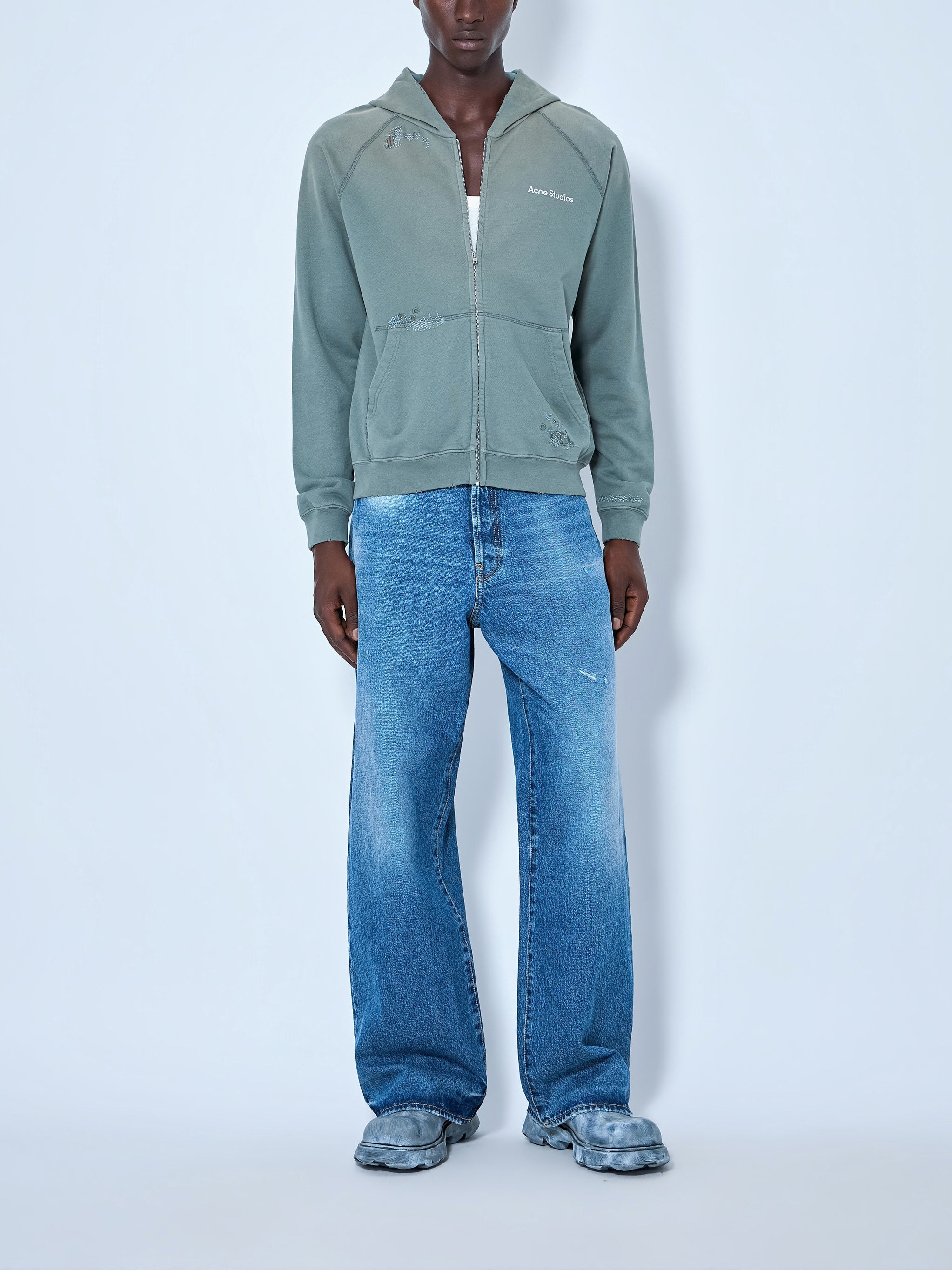 Mended fleece hoodie