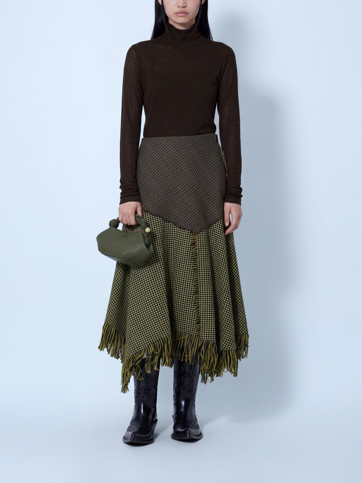 Marl mesh turtleneck