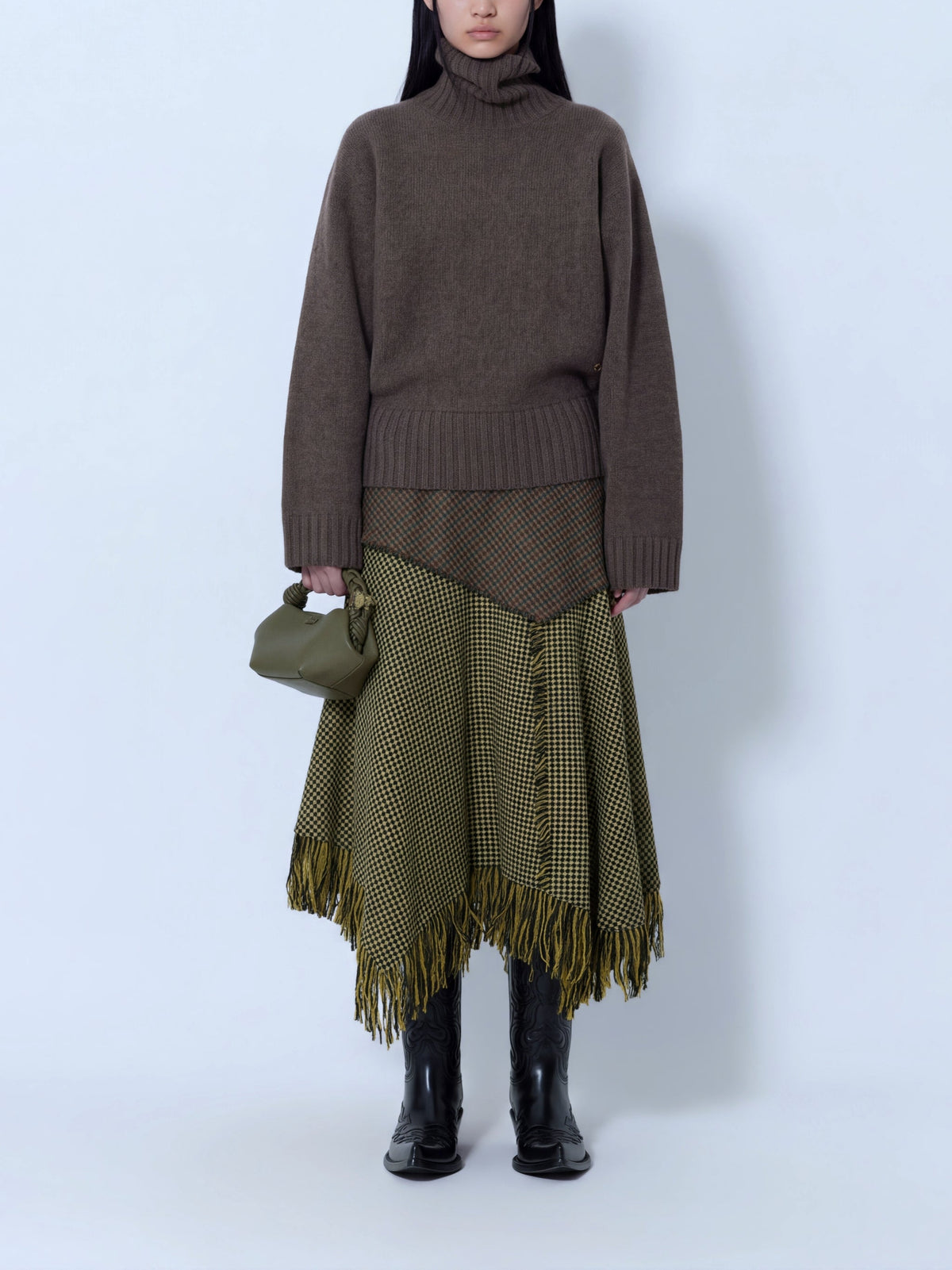 Double knit batwing turtleneck