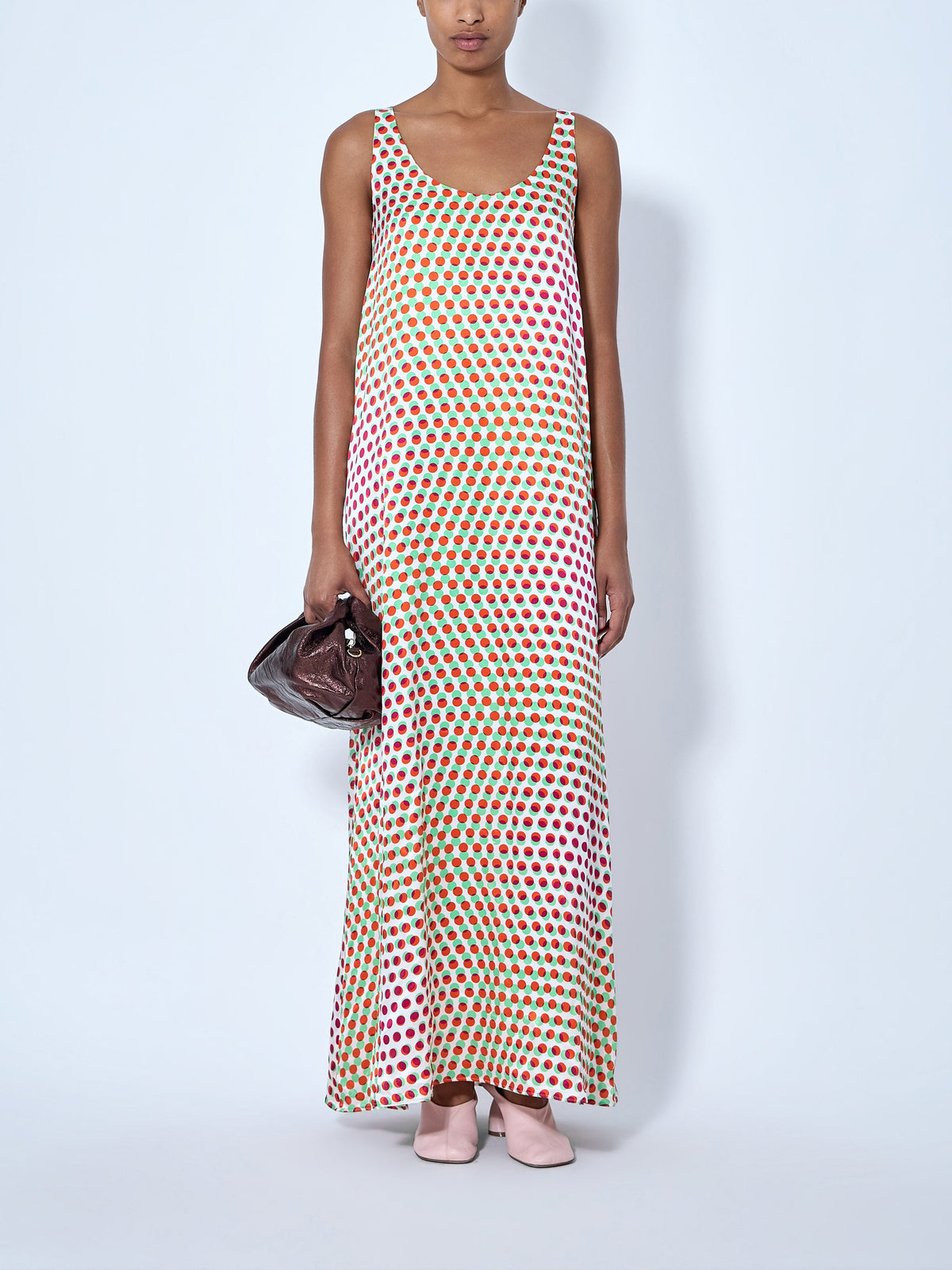 Draz polka-dot silk maxi dress