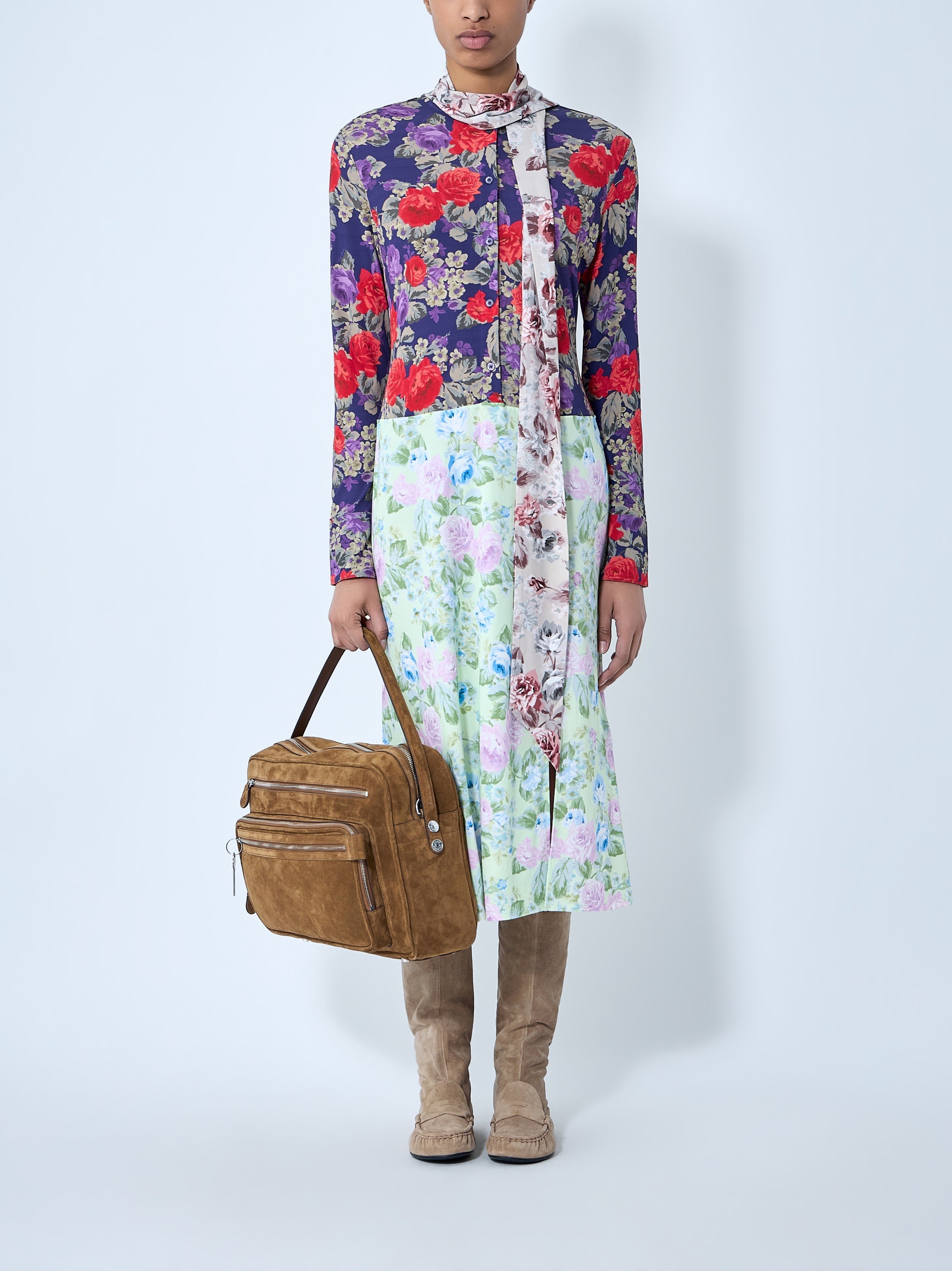 Floral printed midi dress