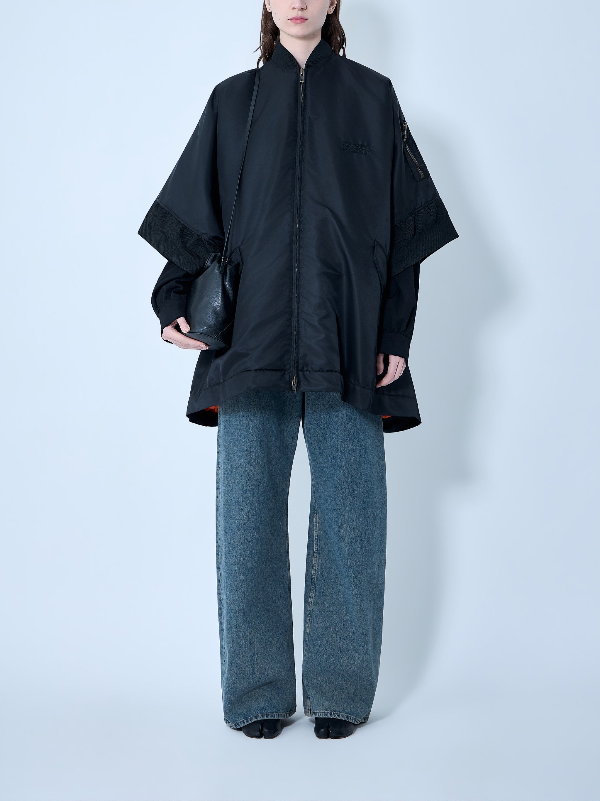 Zip-front poncho