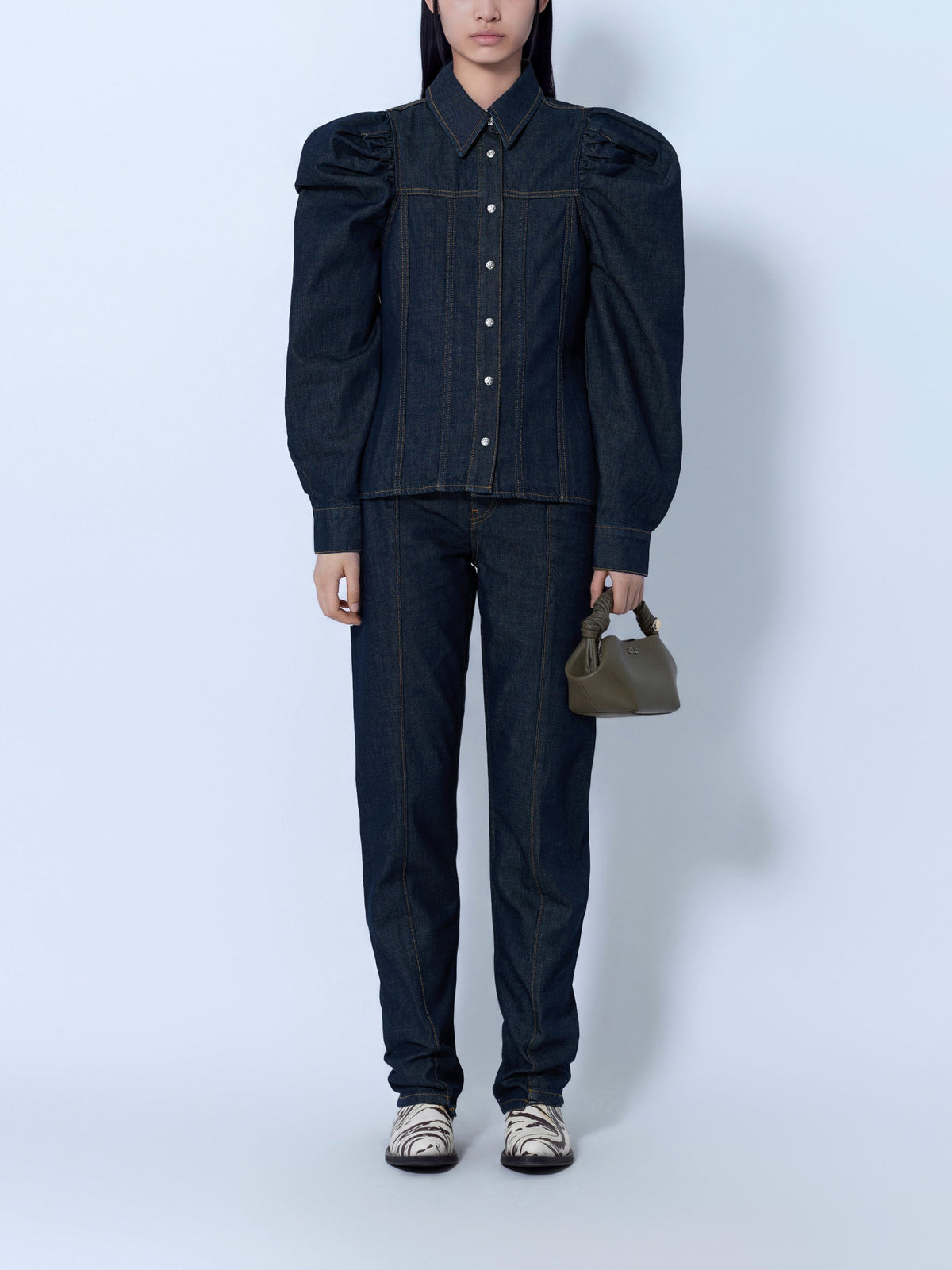 Slub denim shirt
