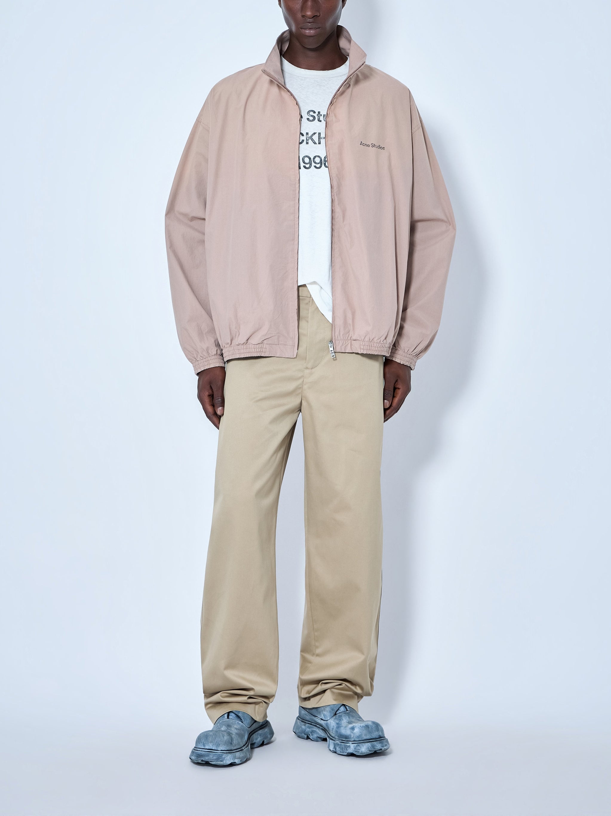 Cotton satin tailored trousers