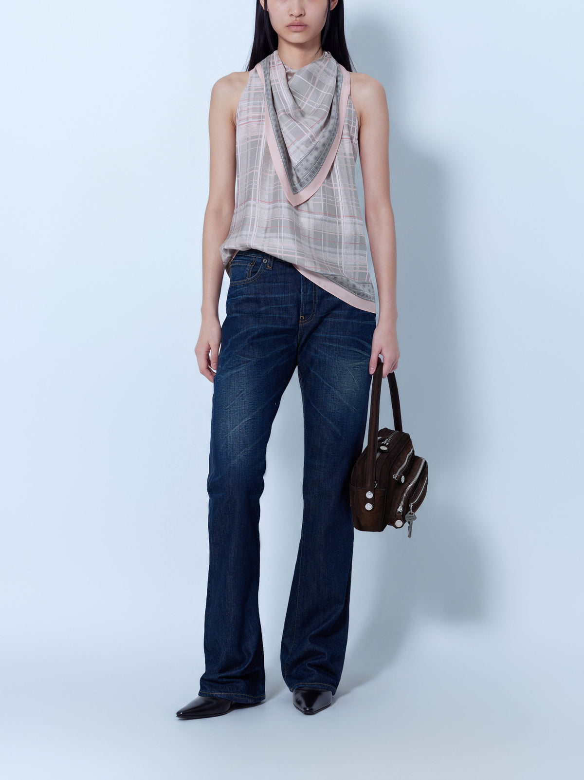 Silk blouse with scarf