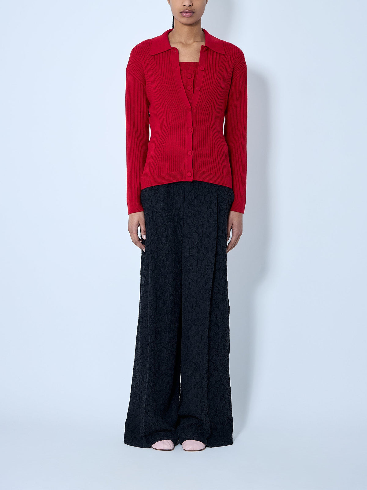 Rib cardigan