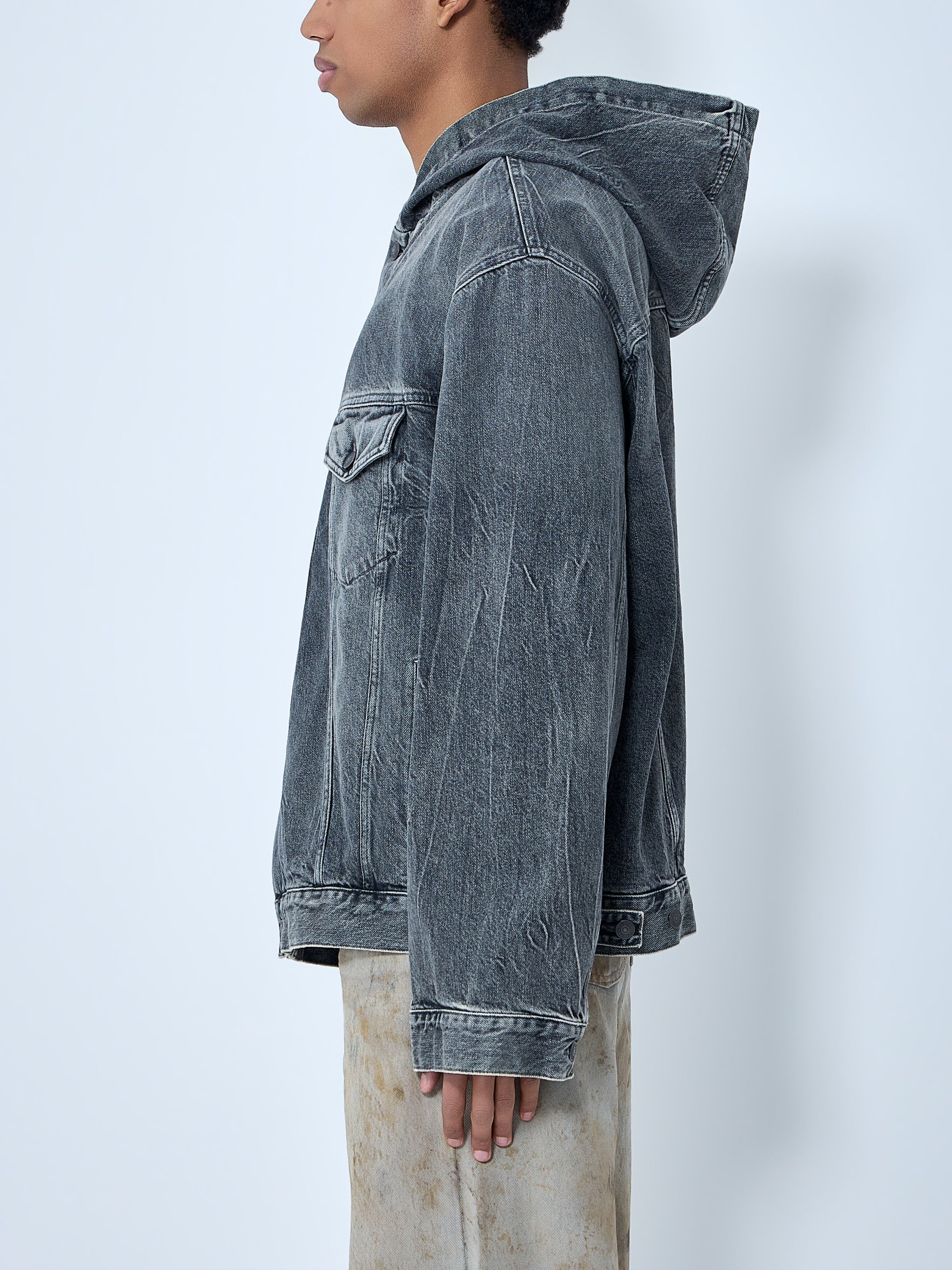 Hooded denim jacket