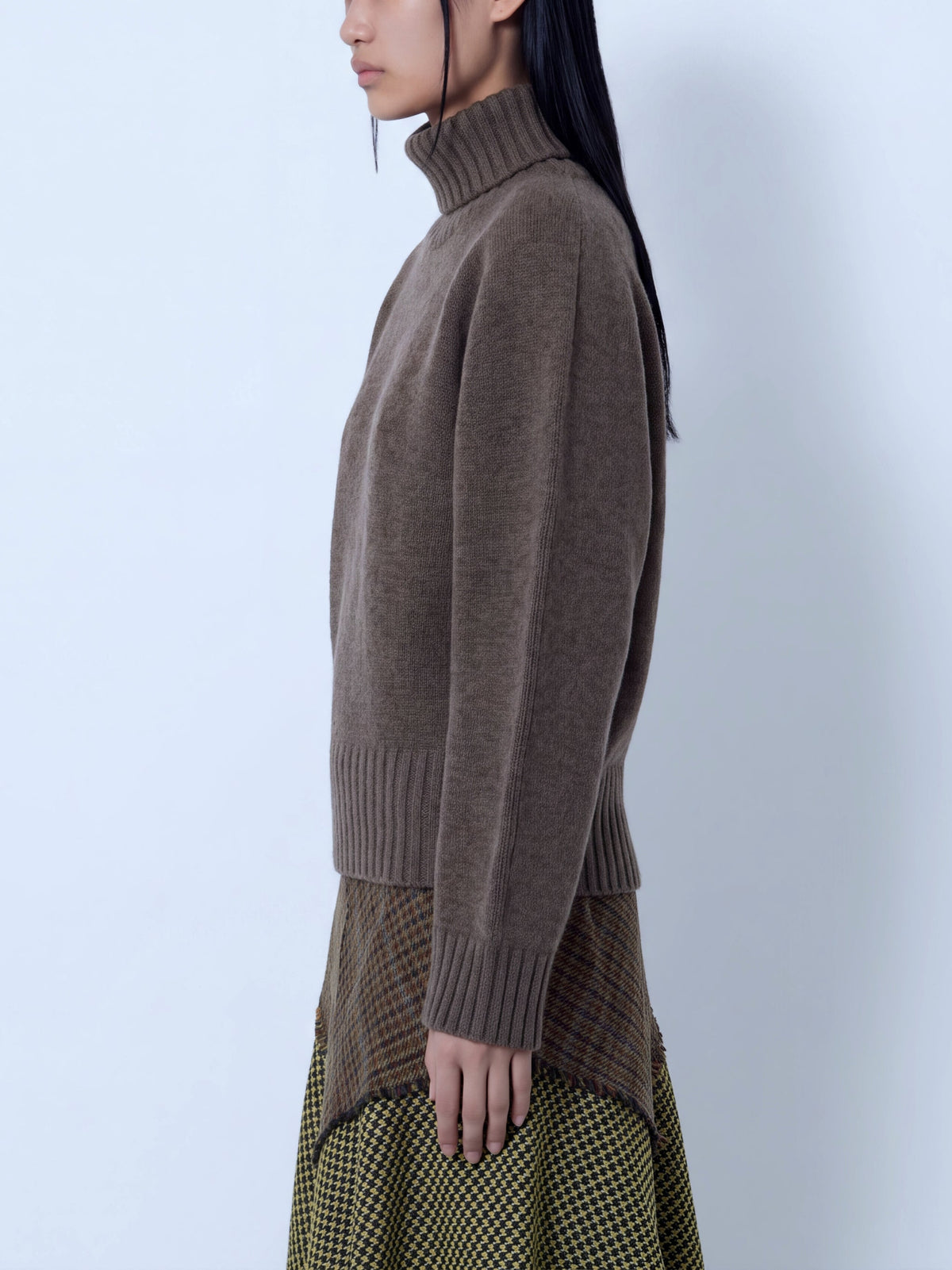 Double knit batwing turtleneck
