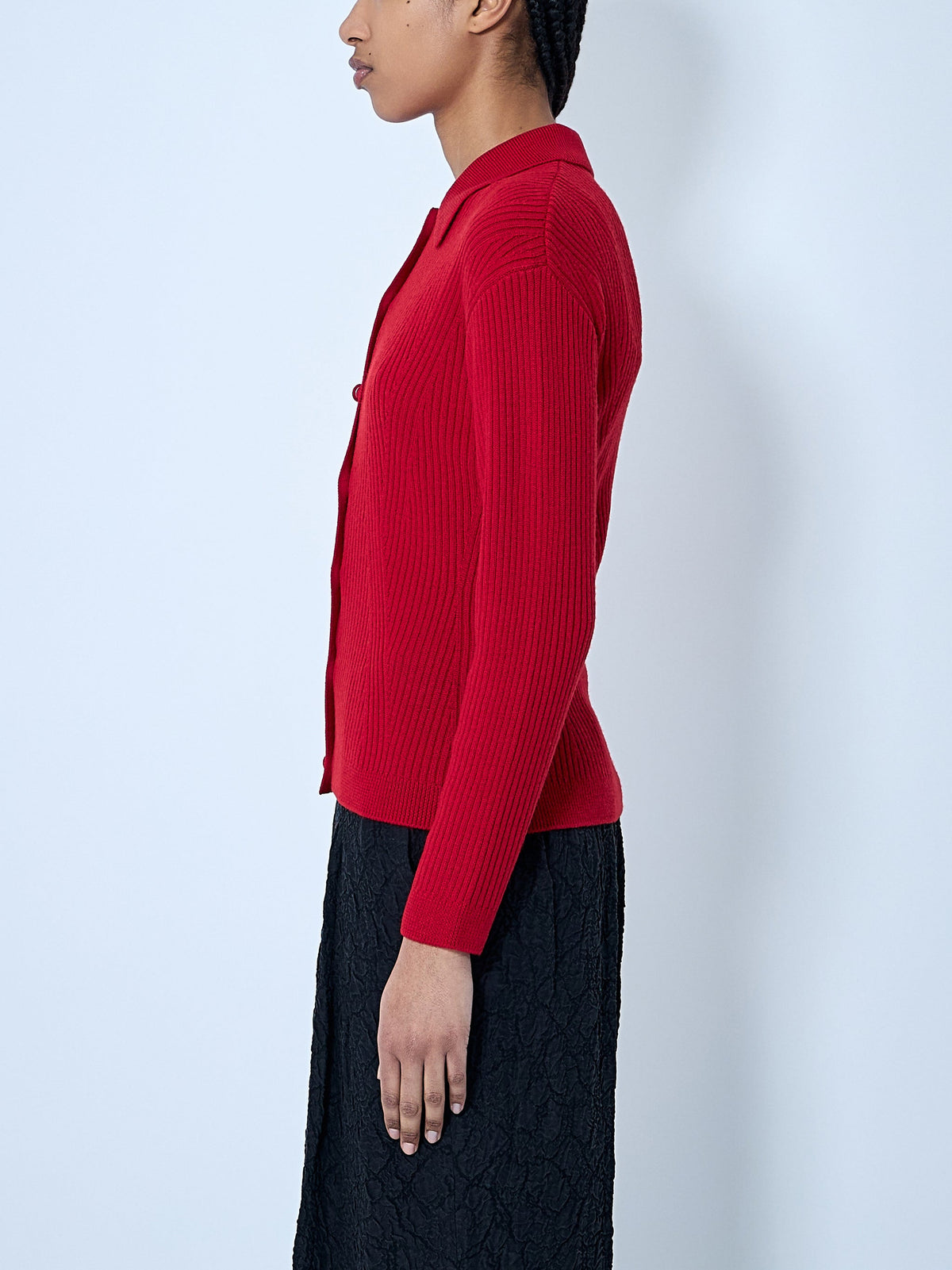 Rib cardigan